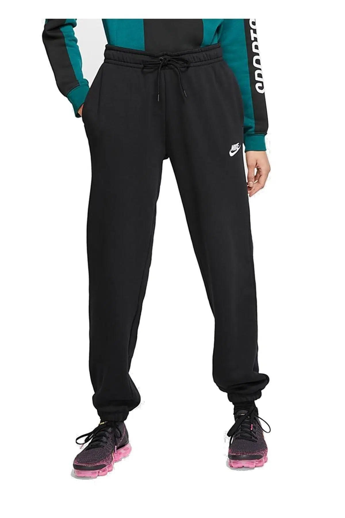 Nike Sportswear Loose Fit Pant Bol ve Uzun Kesim Yüksek Bel Siyah Eşofman Altı