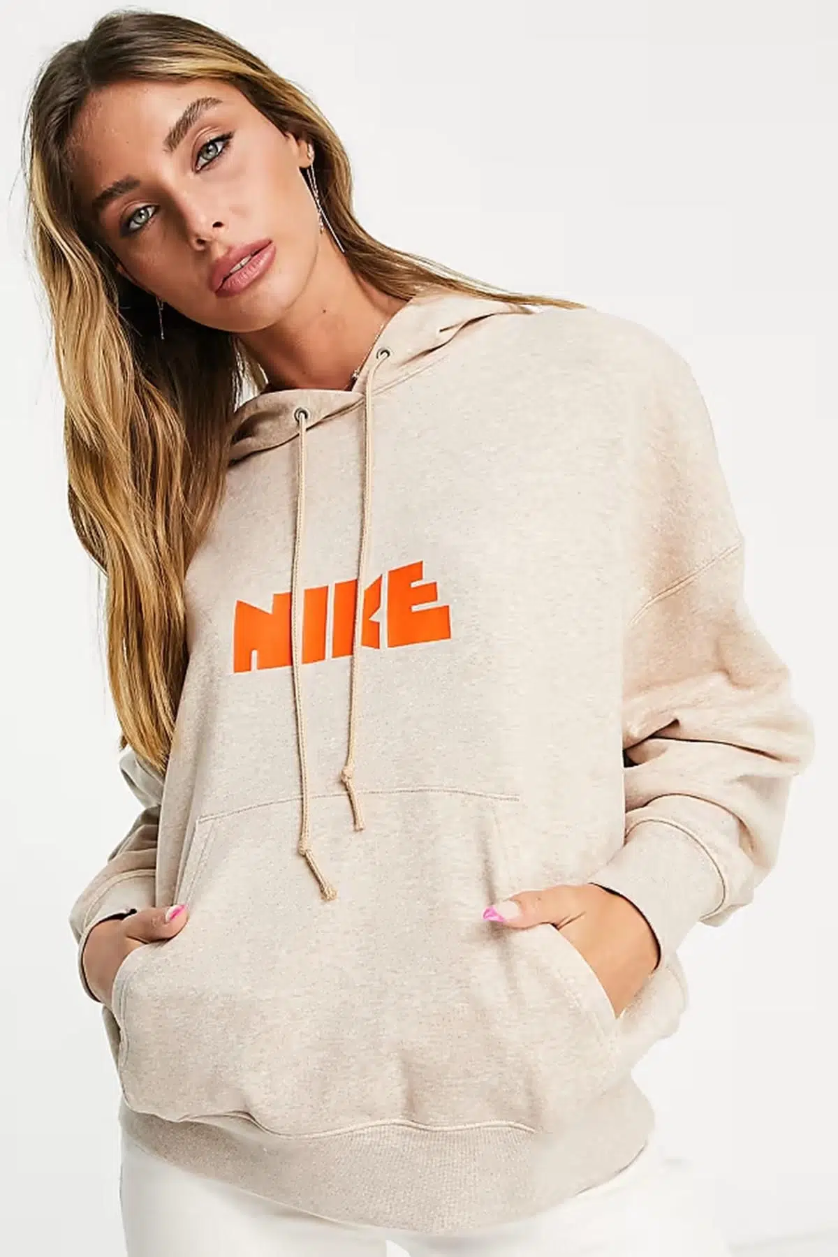 Nike Circa Fleece Oversize Hoodie Orange Kadın Geniş Kalıp Kapüşonlu Sweatshirt Kenevir Turuncu