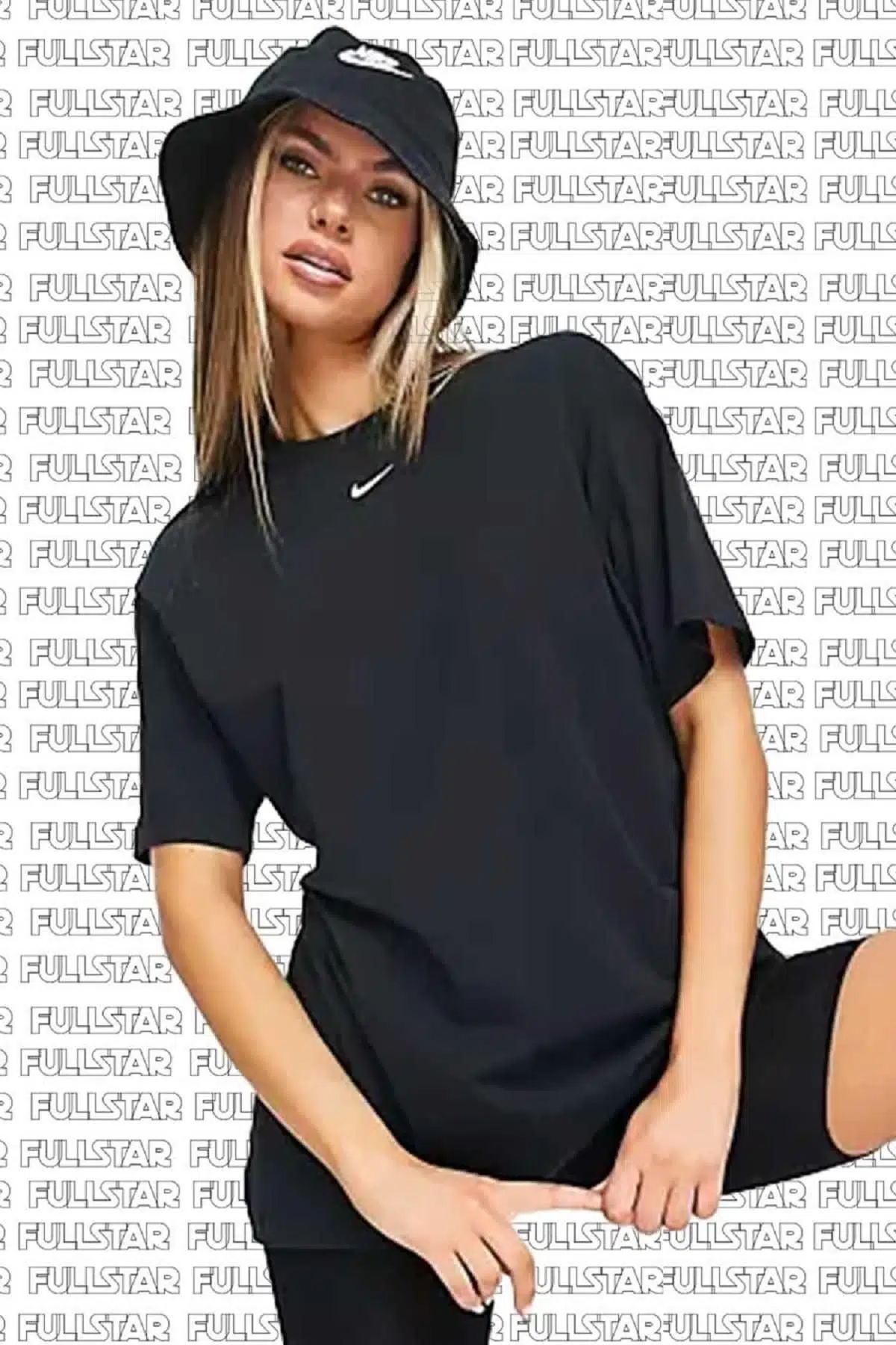 Nike Sportswear Oversized T-Shirt Unisex Nakış Swooslu Siyah Tişört
