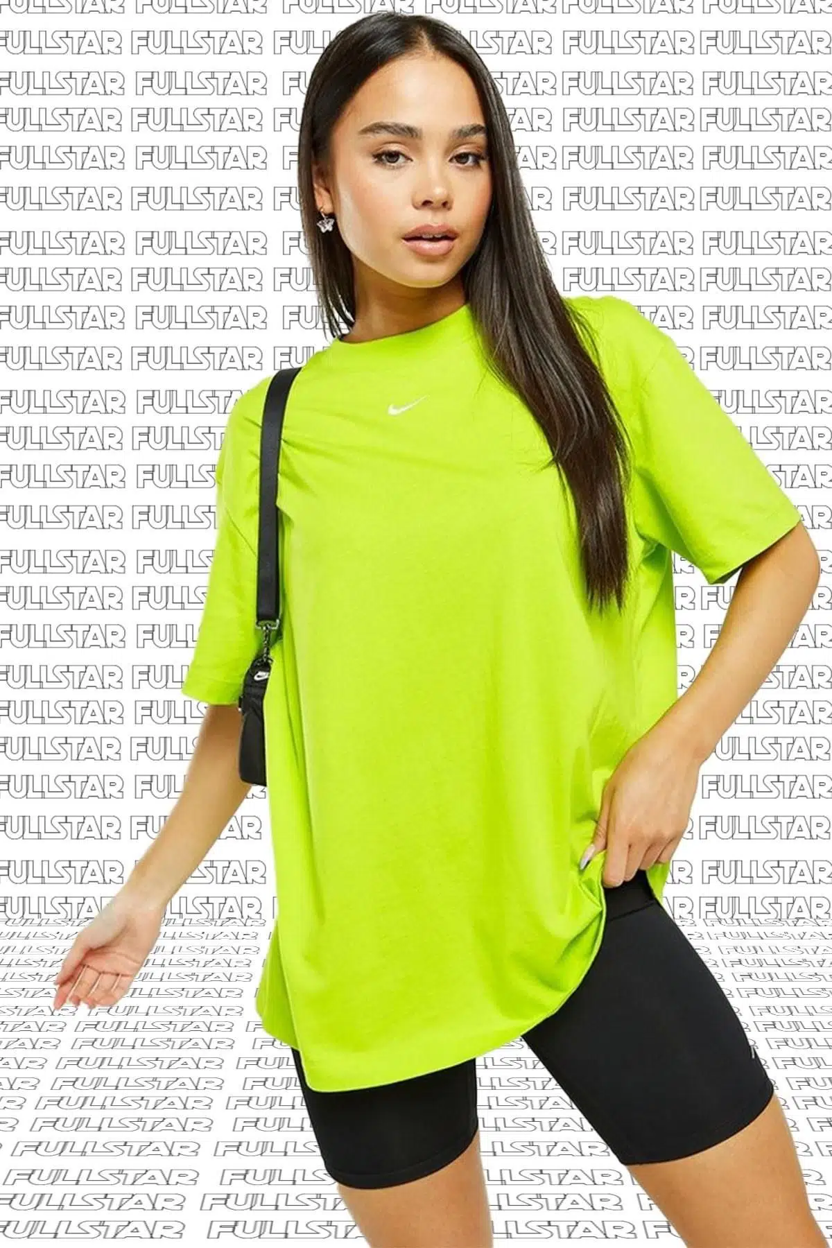 Nike Sportswear Oversized T-Shirt Unisex Nakış Swooslu Yeşil Tişört