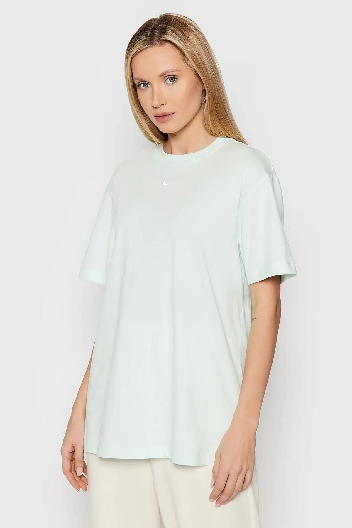 Nike Sportswear Oversized Tee T-Shirt Unisex Nakış Swooslu Su Yeşili Tişört