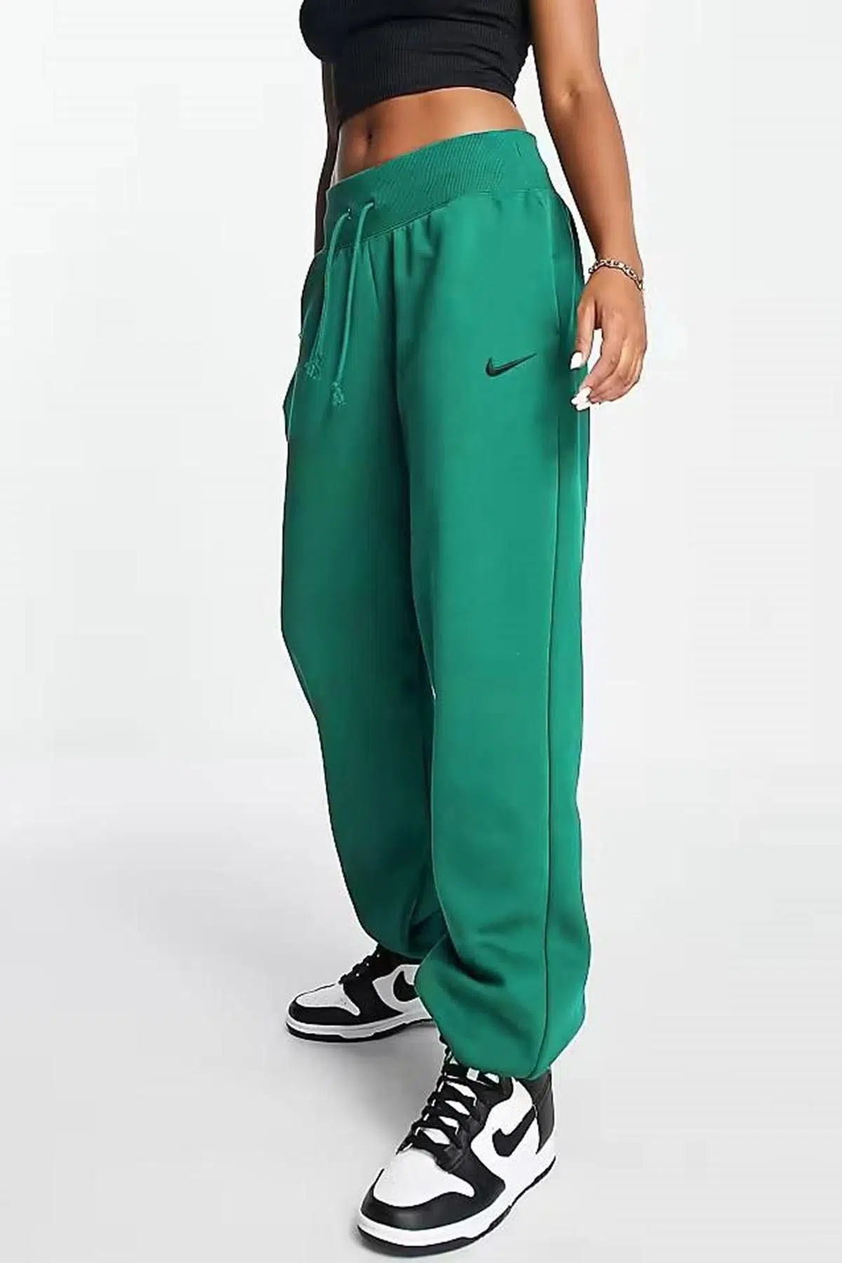 Nike Sportswear Phoenix Fleece High Rise Oversized Şardonlu Büyük Beden Yüksek Bel Kadın Eşofman Altı Yeşil