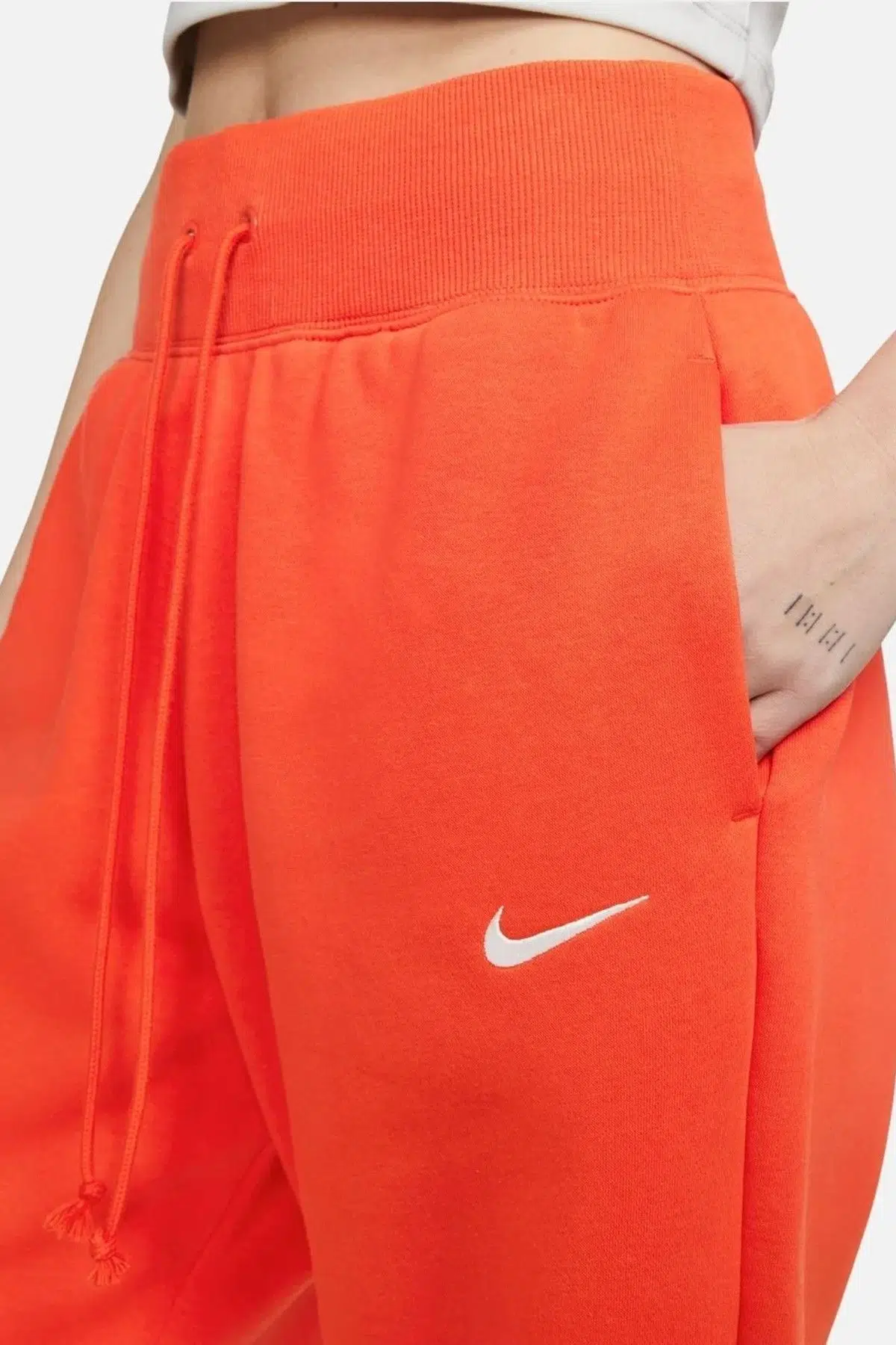 Nike Sportswear Phoenix Fleece High Rise Oversized Şardonlu Büyük Beden Yüksek Bel Kadın Eşofman Altı Kırmızı