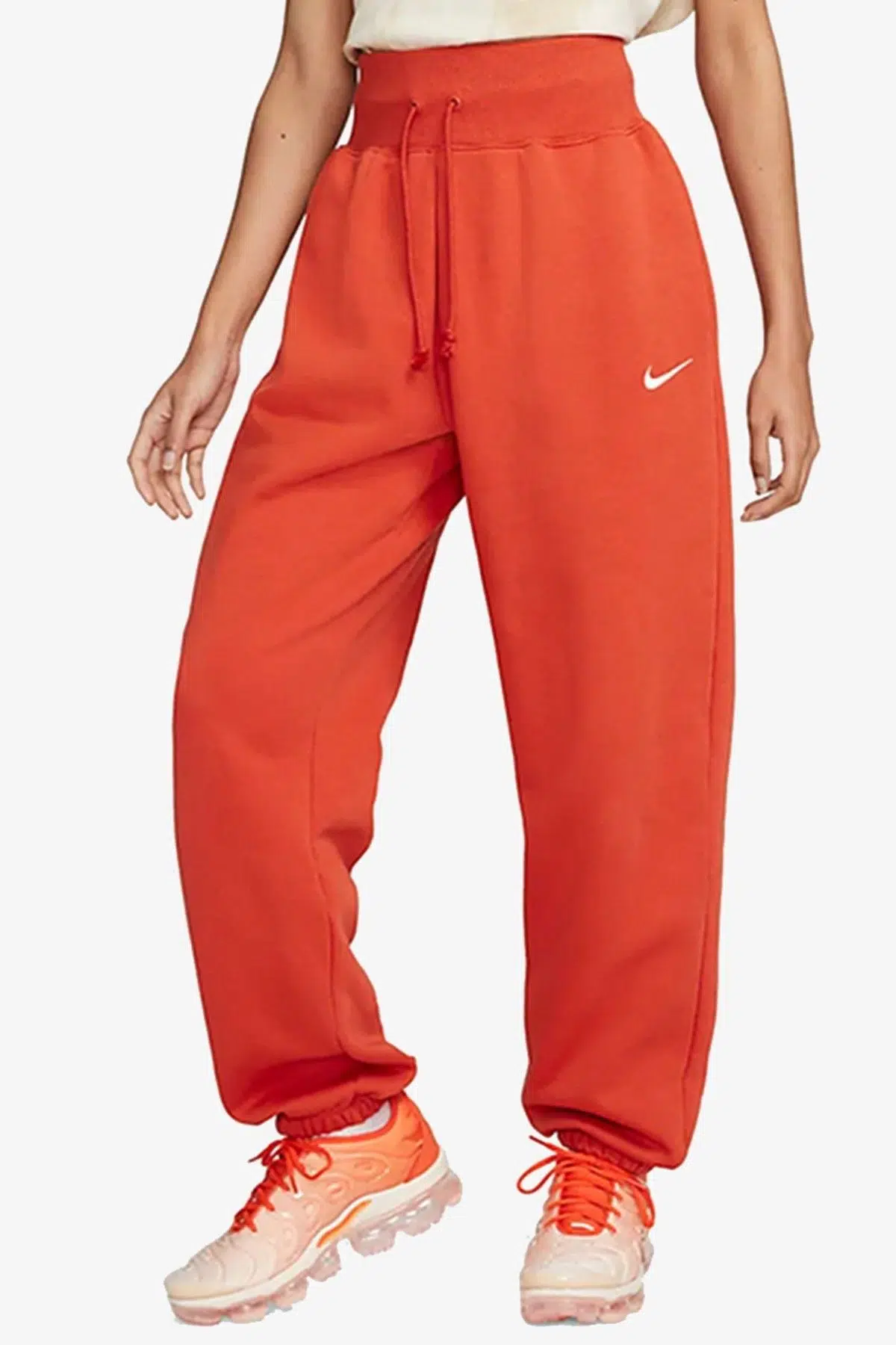 Nike Sportswear Phoenix Fleece High Rise Oversized Şardonlu Büyük Beden Yüksek Bel Kadın Eşofman Altı Turuncu