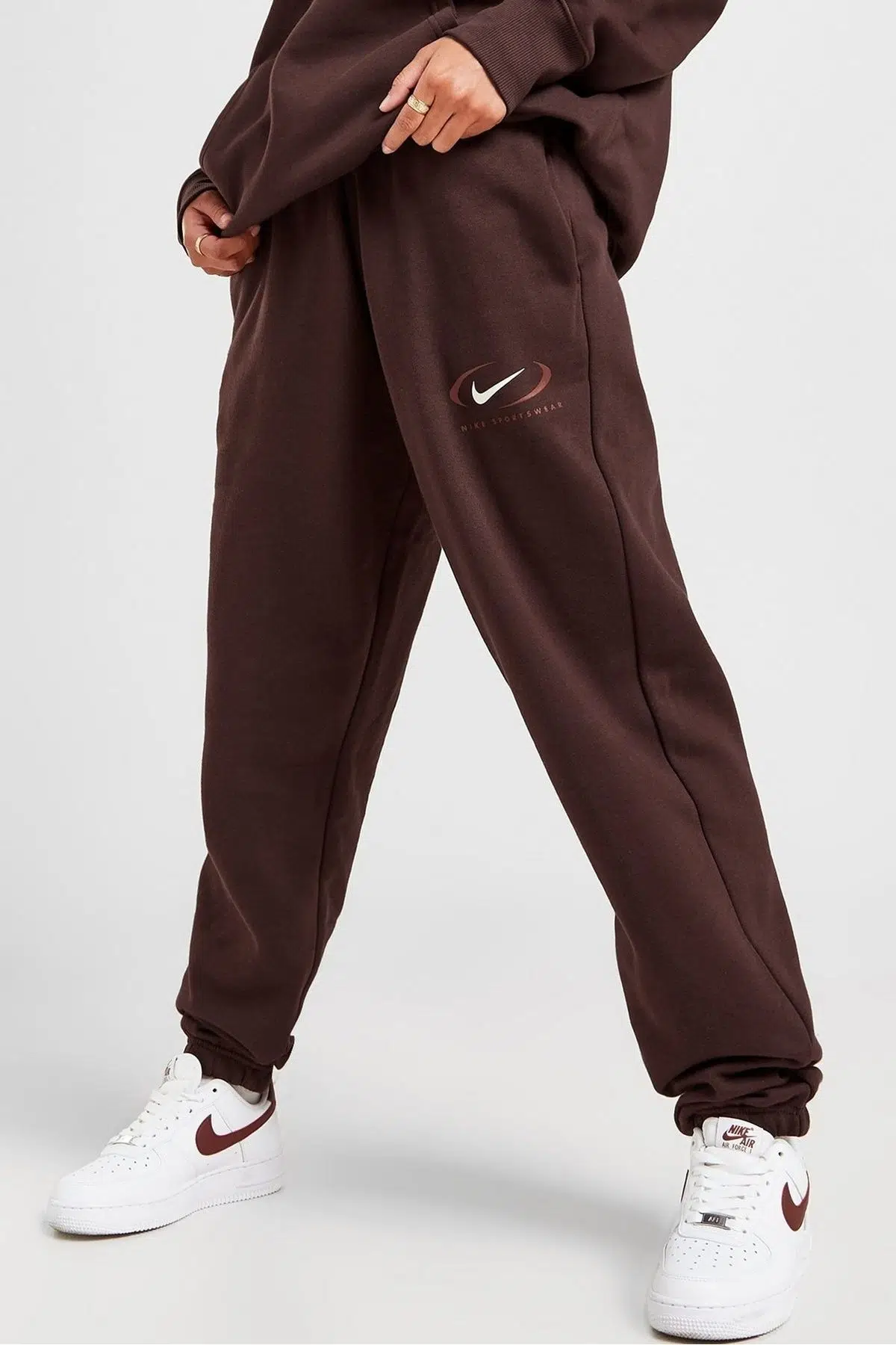 Nike Sportswear Phoenix Fleece Oversize High Rise Pants Kadın Oversize Yüksek Belli Şardonlu Eşofman Altı Kahverengi