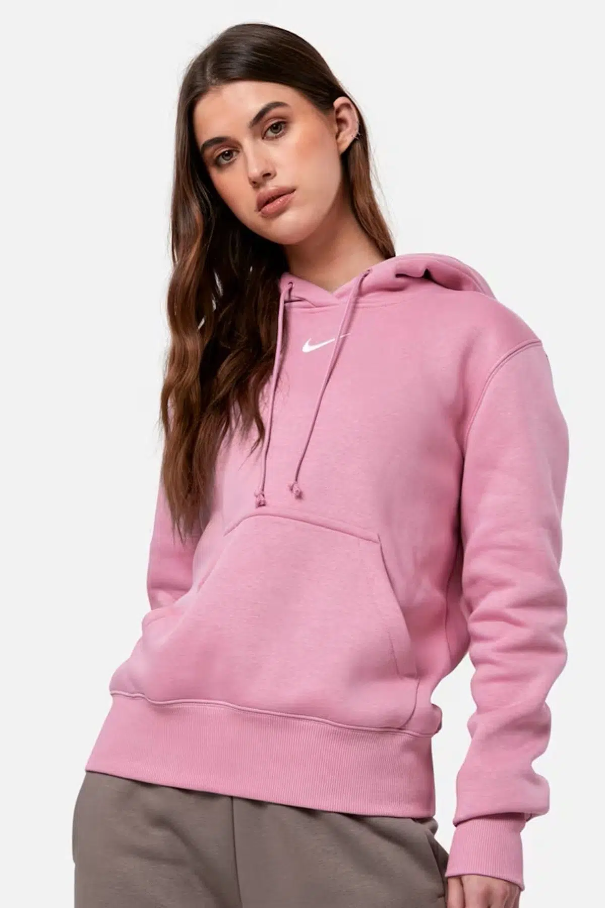 Nike Sportswear Phoenix Fleece Pullover Hoodie Kadın Kapüşonlu Sweatshirt Pembe