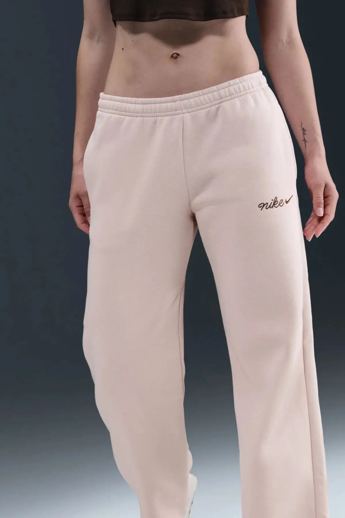 Nike Sportswear Phoenix Fleece SL Mid Rise Standart Fit Jogger Pant Kadın Eşofman Altı Pembe