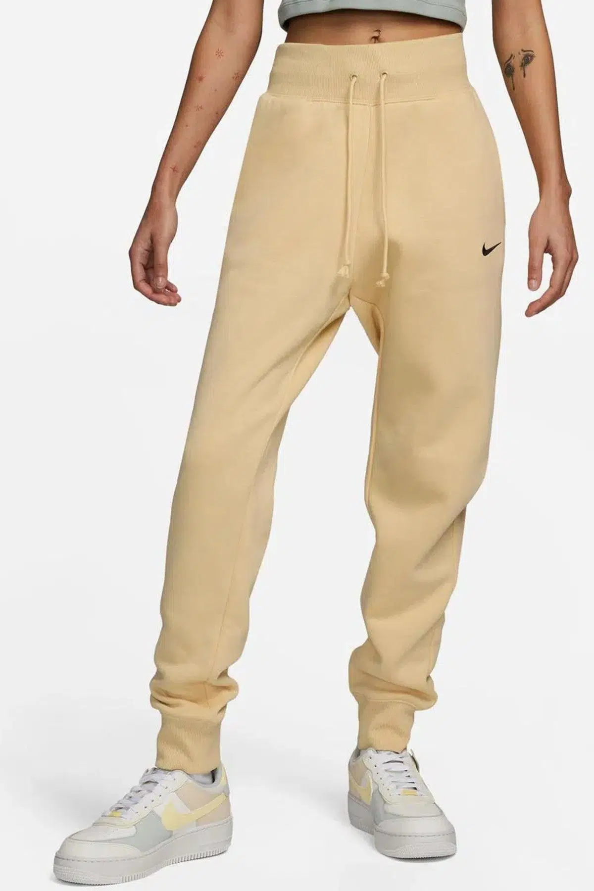 Nike Sportswear Phoenix Fleece Women Jogger Yüksek Belli Bol Kalıp Şardonlu Kadın Eşofman Altı Sarı