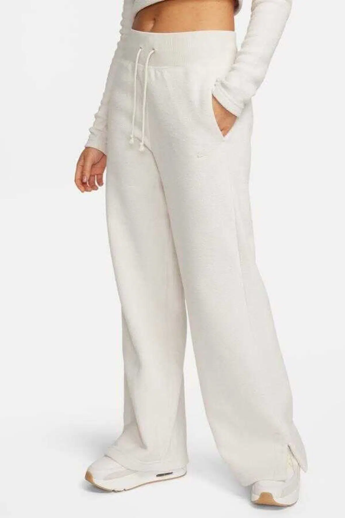 Nike Sportswear Phoenix Plush Hr Pant Wide Kadın Eşofman Altı Krem