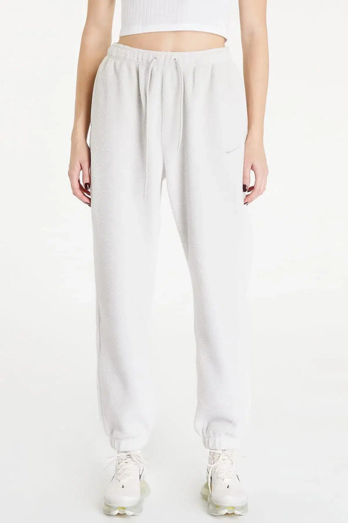 Nike Sportswear Plush Stone Sherpa Oversize Sweatpants Kadın Geniş Kalıp Yüksek Bel Peluş Eşofman Altı Taş