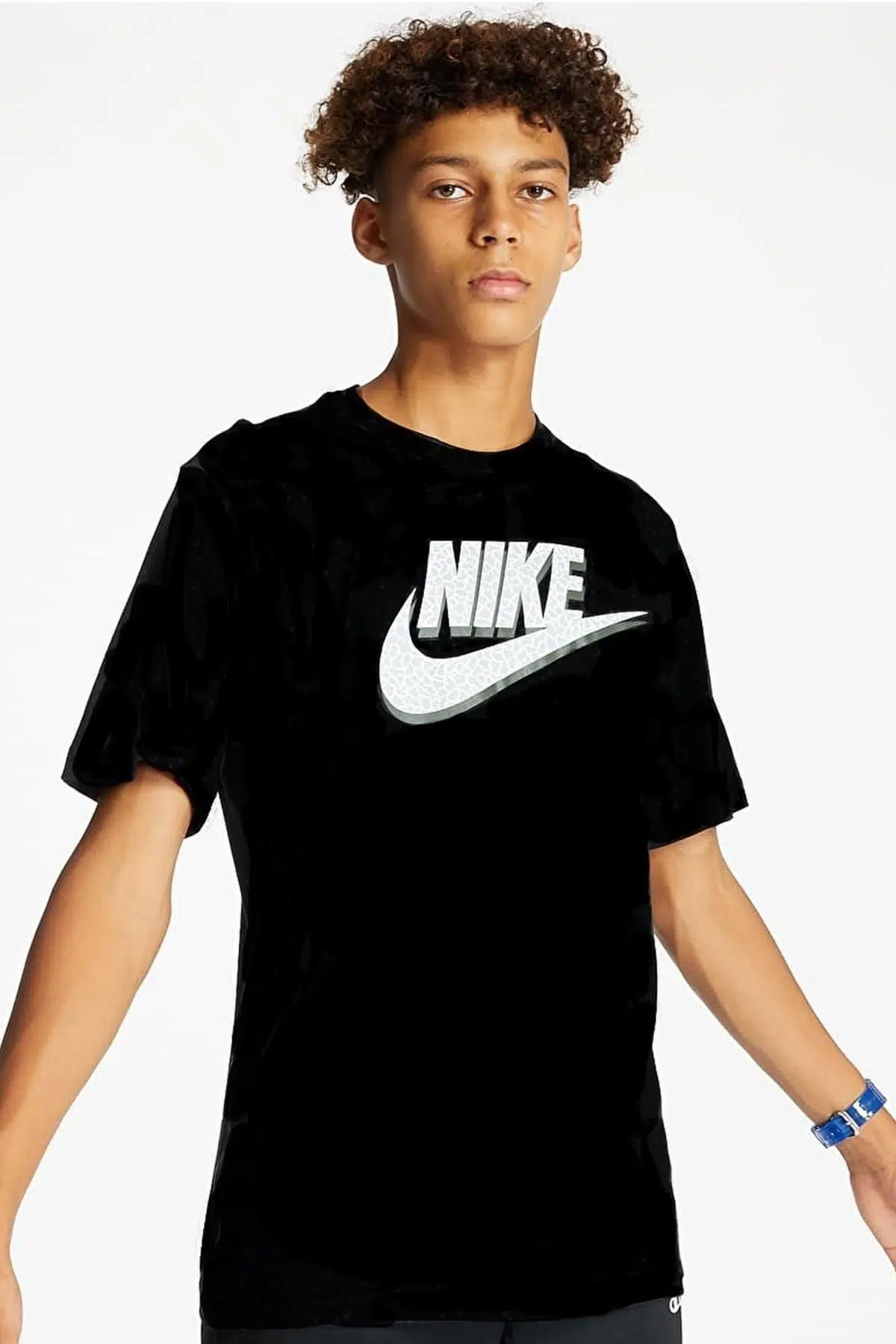 Nike Sportswear Print Pack Swoosh Logolu Pamuklu Erkek Tişört Siyah