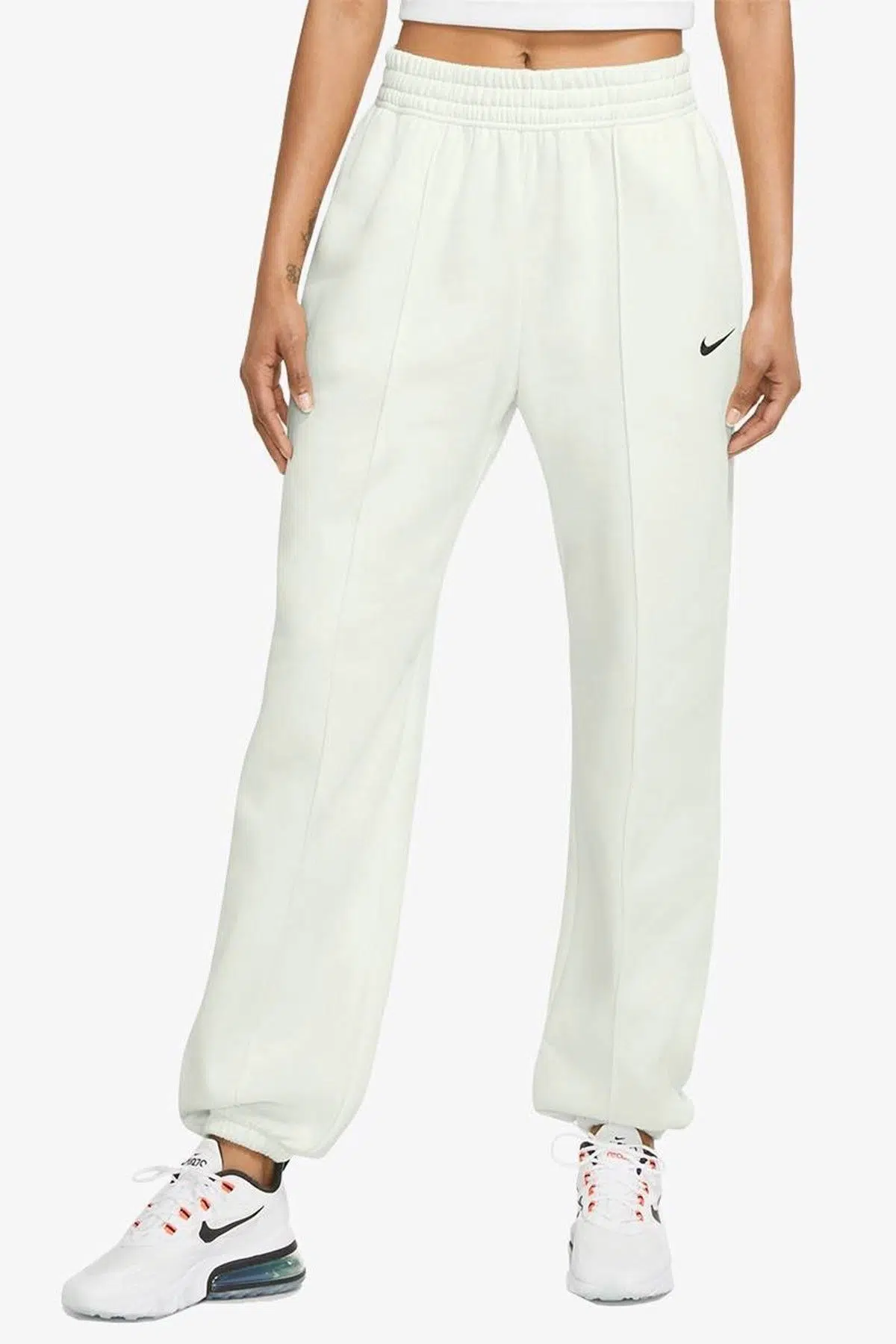 Nike Sportswear Regular Fit Pant Bol ve Uzun Kesim Eşofman Altı Kırık Beyaz