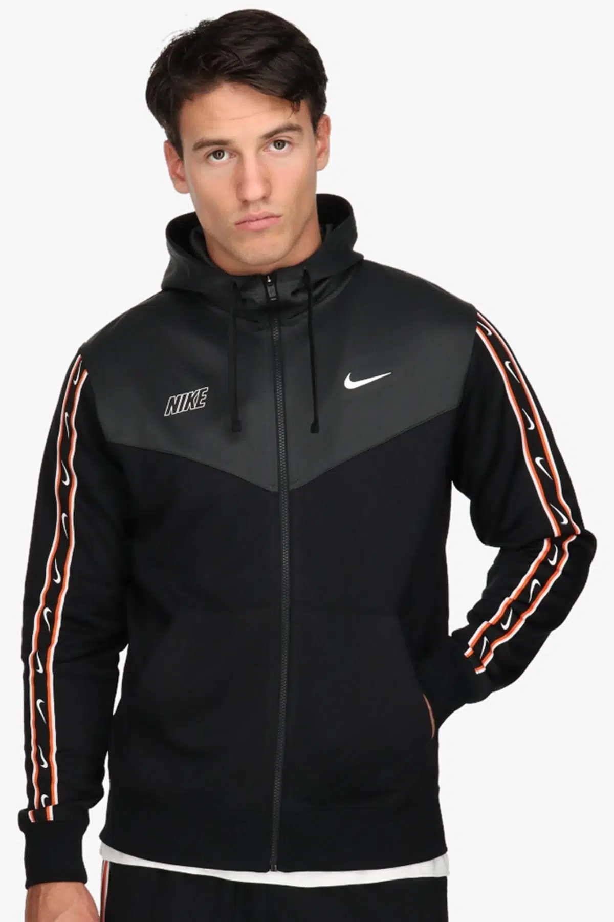 Nike Sportswear Repeat Erkek Eşofman Üstü Siyah Turuncu