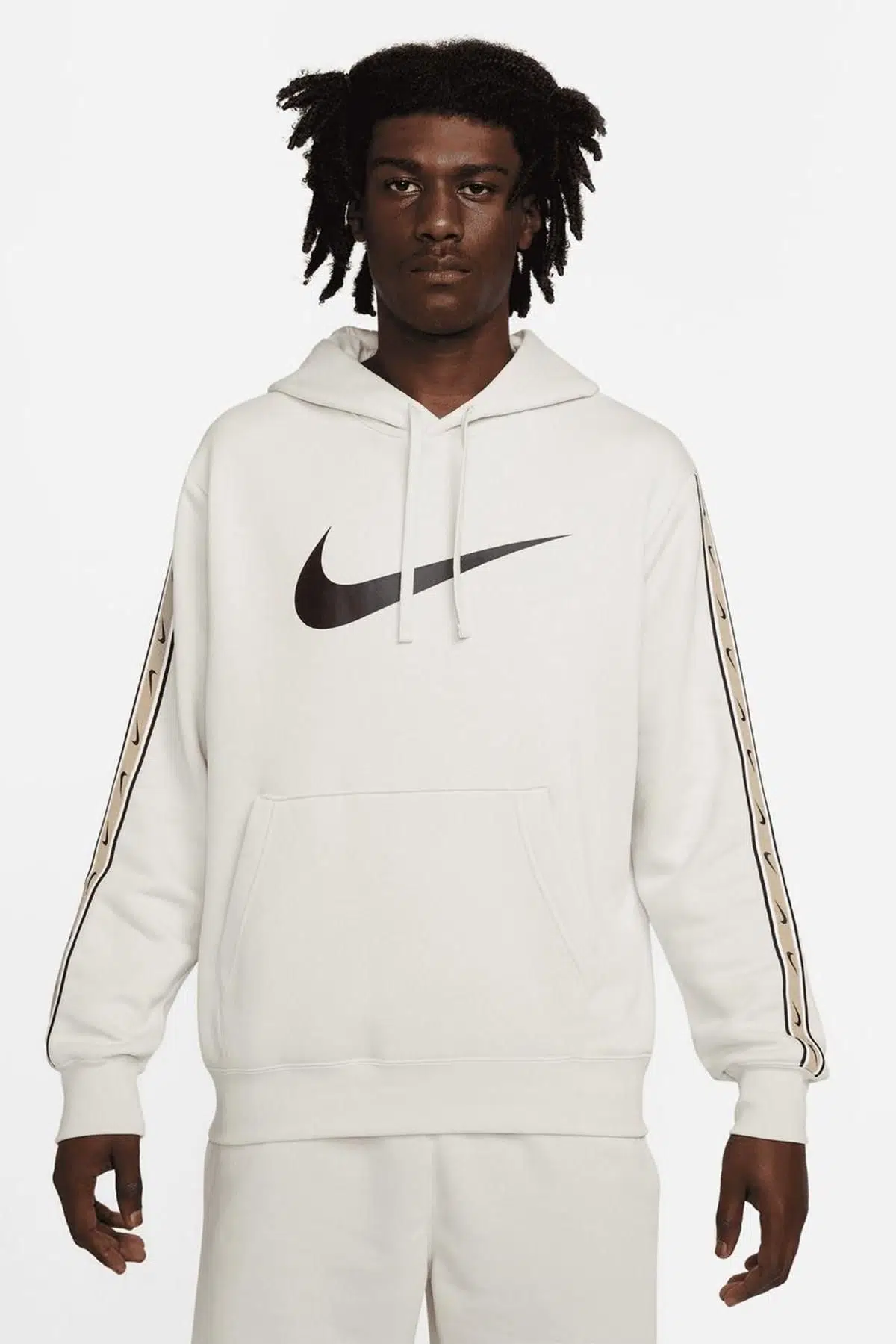 Nike Sportswear Repeat Fleece Hoodie Erkek Kapüşonlu Sweatshirt Krem