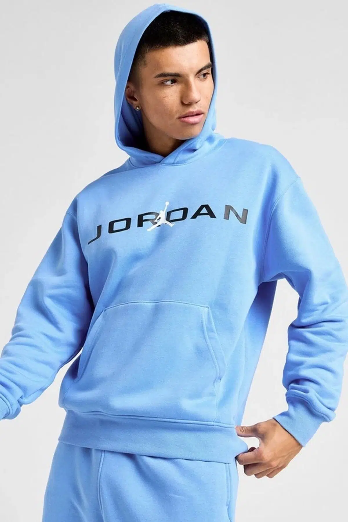 Nike Jordan Essentials Men's Fleece Hoodie Erkek Kapüşonlu Sweatshirt Mavi