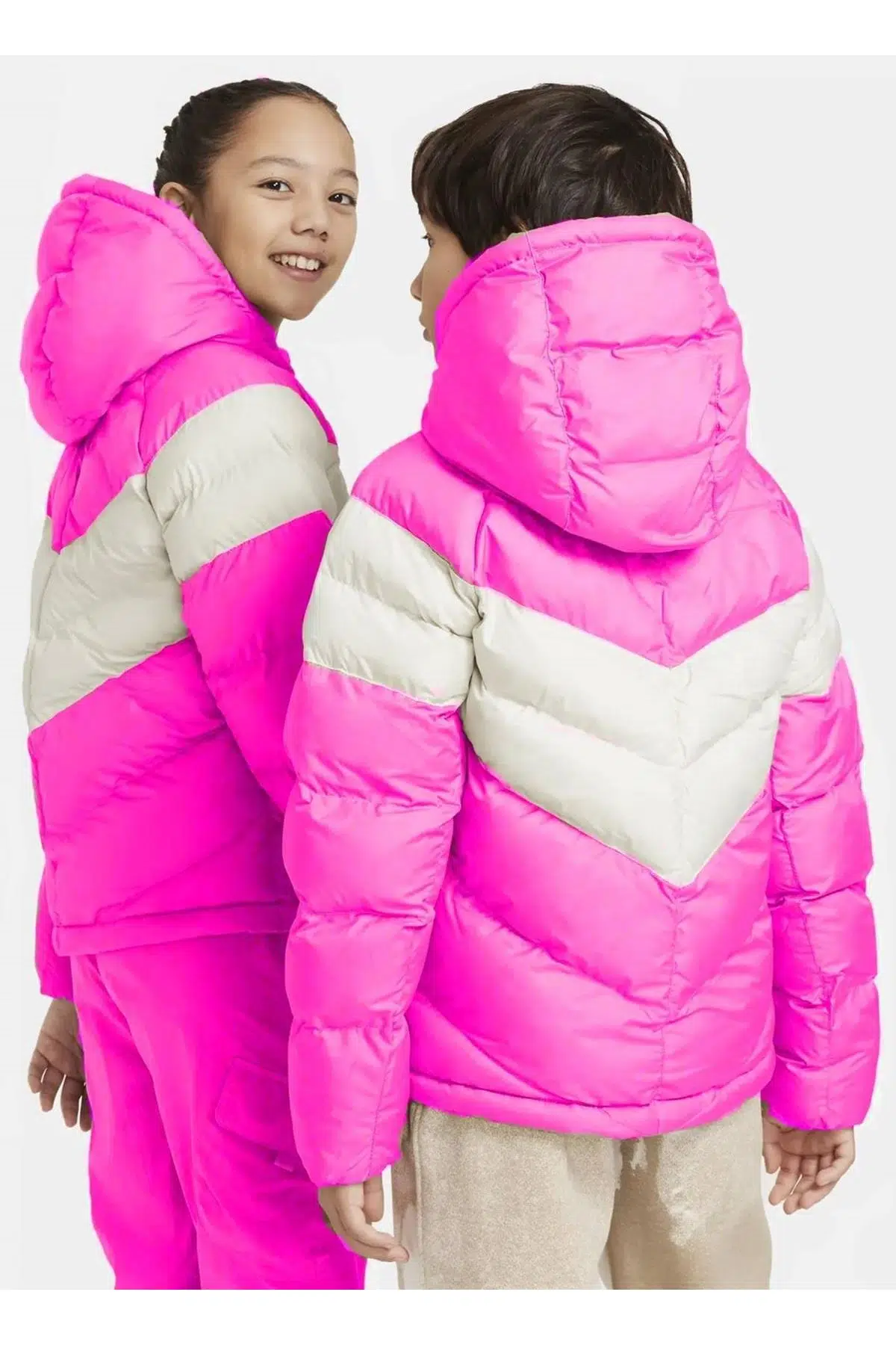Nike Sportswear Sentetik Dolgulu Kapüşonlu Unisex Çocuk Montu Şişme Mont Pembe