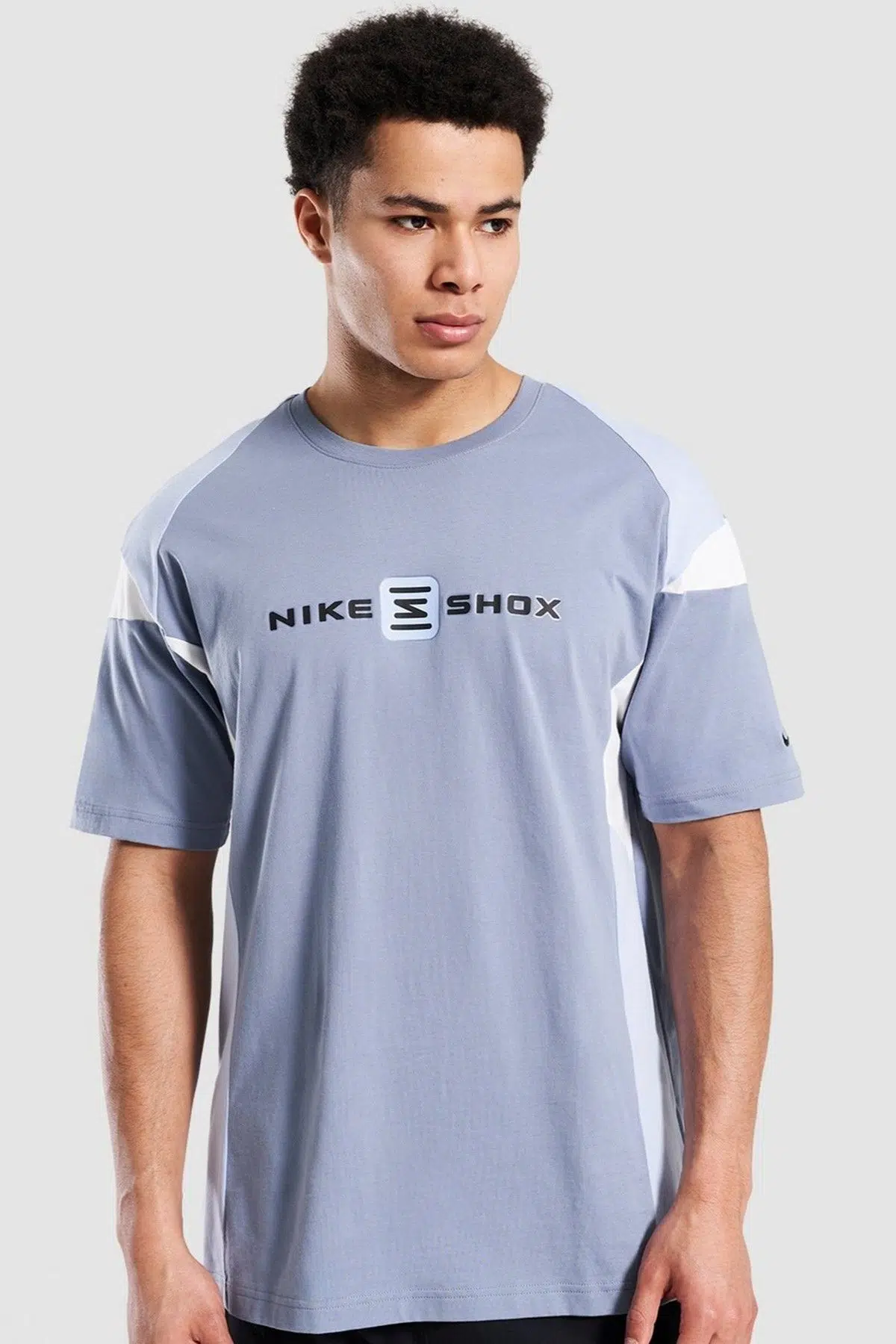 Nike Sportswear Shox NZ Loose Fit Mens Tee Bol Kesim Bisiklet Yaka Pamuklu Erkek Tişört Mavi