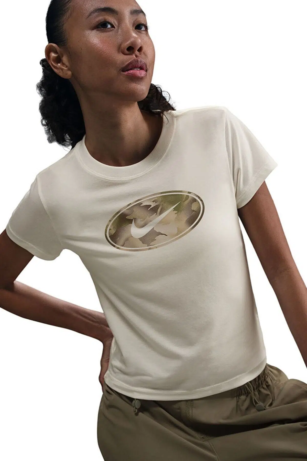 Nike Sportswear Street Womens Tee Kadın Tişört Krem