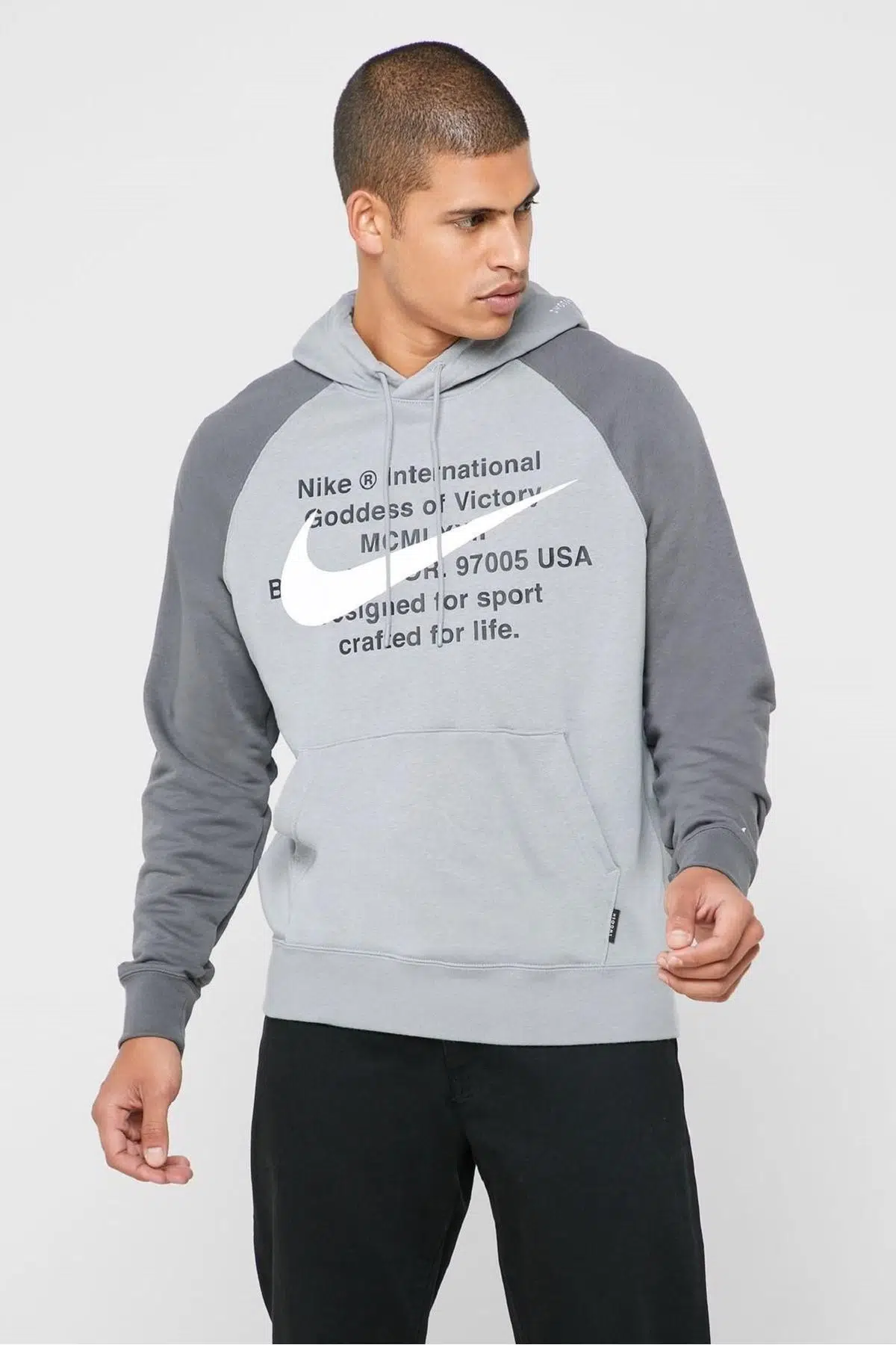 Nike Sportswear Swoosh Hoodie Kapüşonlu Gri Swetshirt