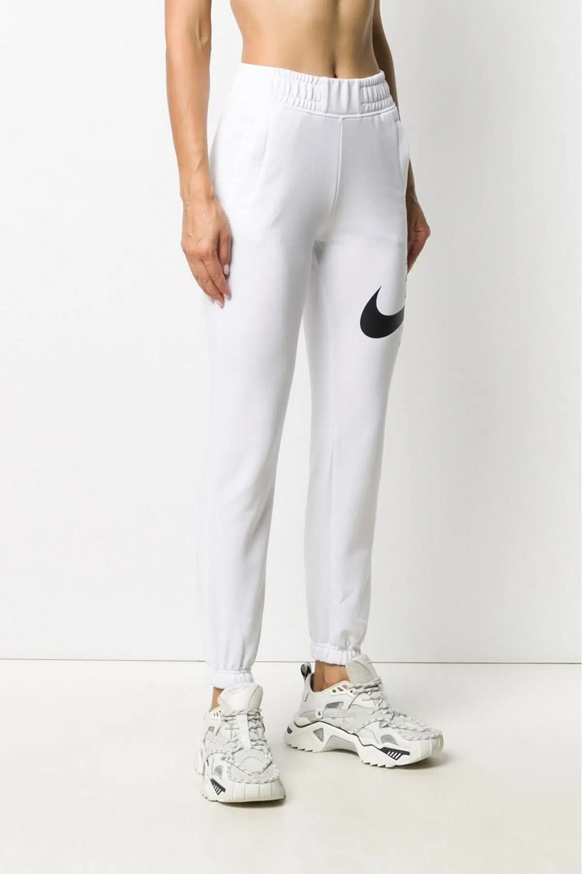 Nike Sportswear Swoosh Bol Kesim Beyaz Eşofman Altı