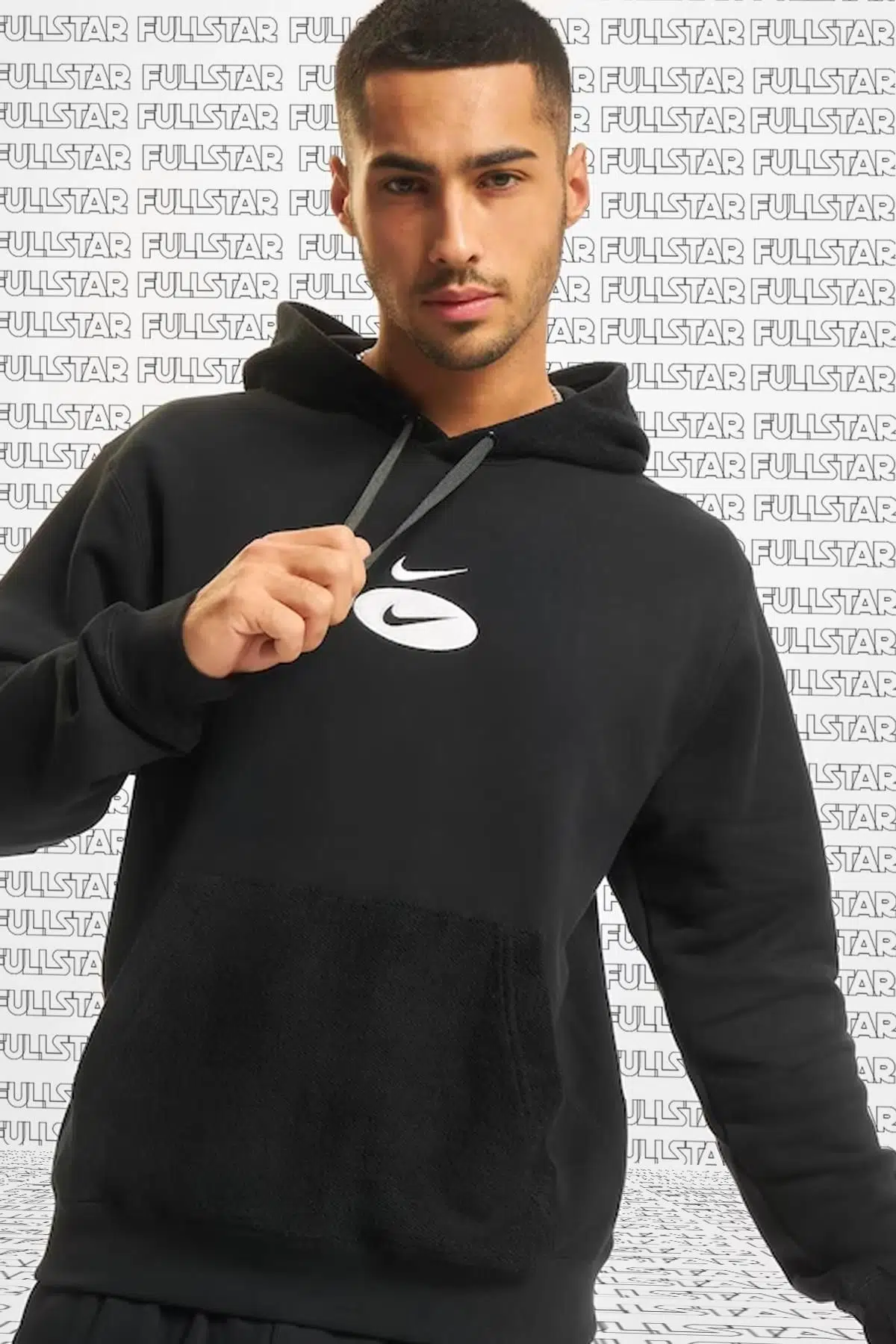 Nike Sportswear Swoosh League French Terry Hoodie Kapüşonlu Erkek Sweatshirt Siyah