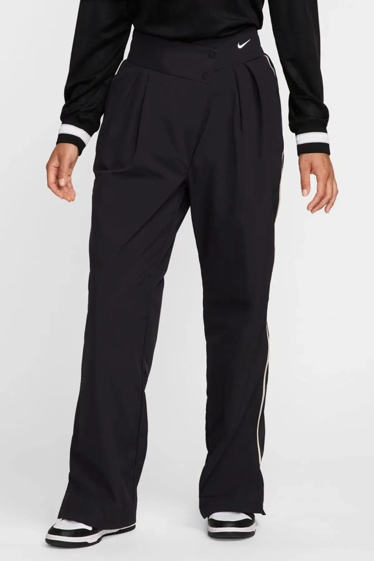 Nike Sportswear Swoosh Plus Woven Women's Pant Black Kadın Eşofman Altı Siyah