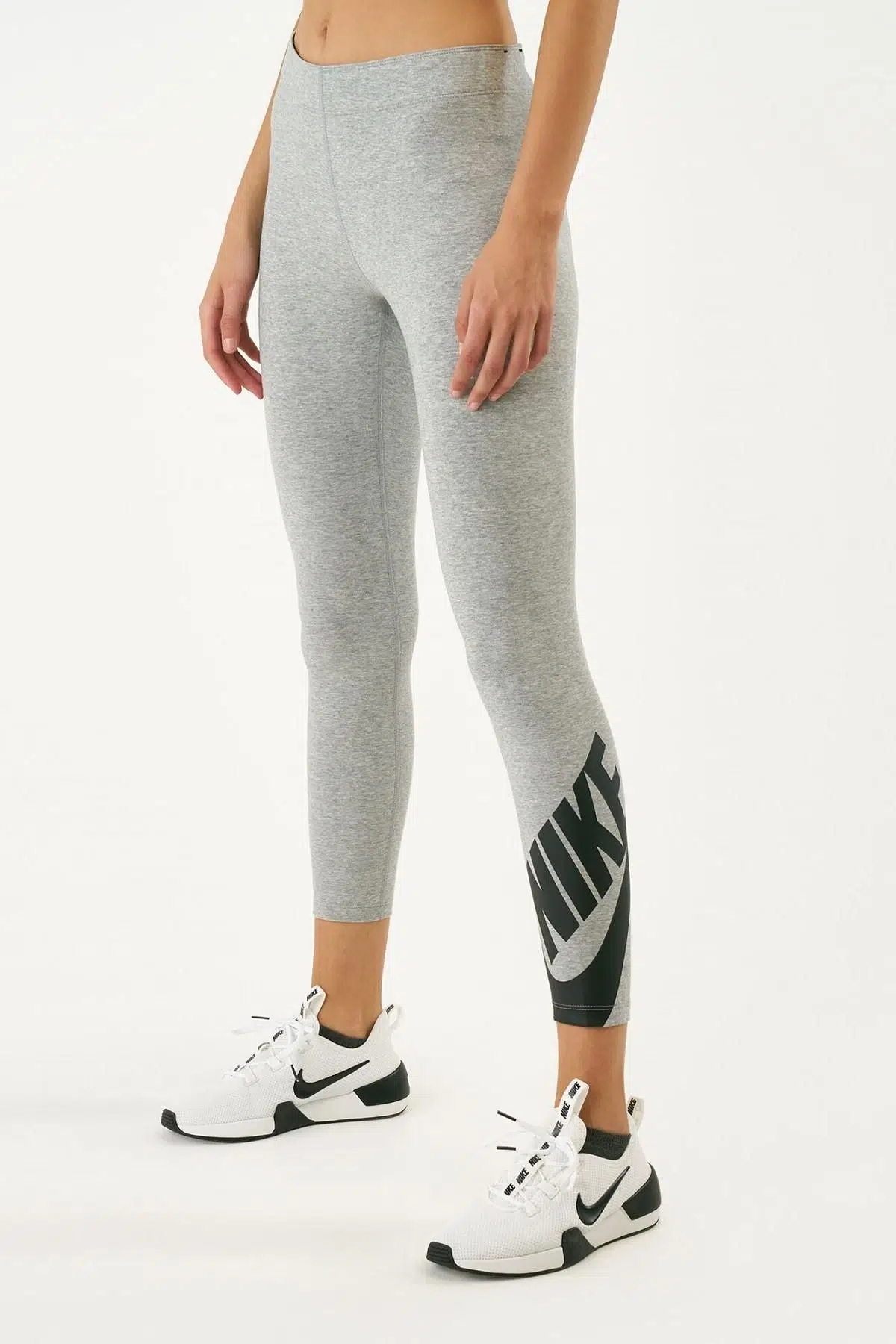 Nike Sportswear Swoosh Tight 7/8 Pamuk Polyester Gri Kadın Tayt
