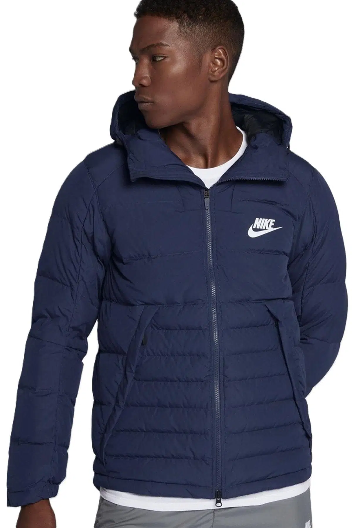 Nike Sportswear Synthetic Fill Full Zip Hoodie Erkek Ceket Mont Lacivert