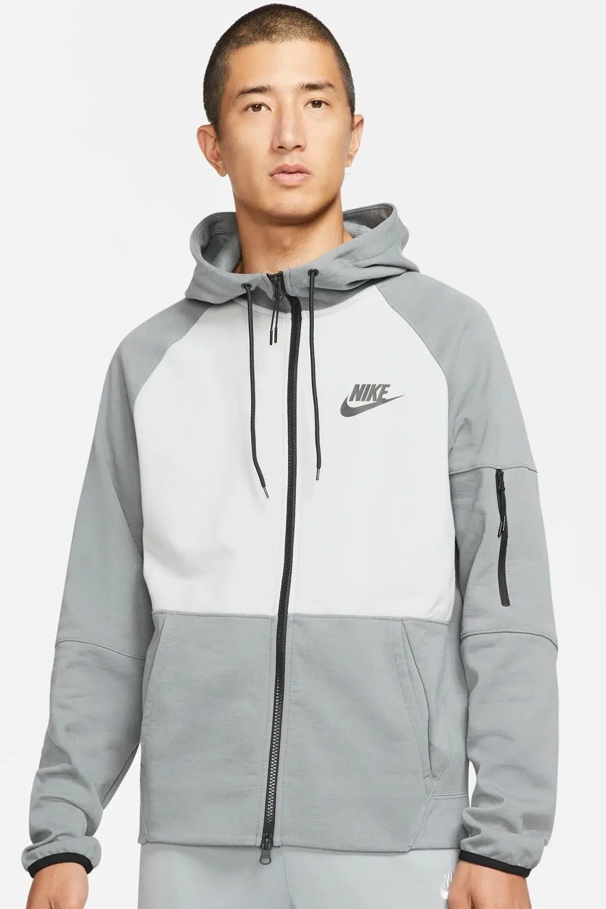 Nike Sportswear Fleece Full Zip Hoodie Kapüşonlu Unisex Sweatshirt Gri