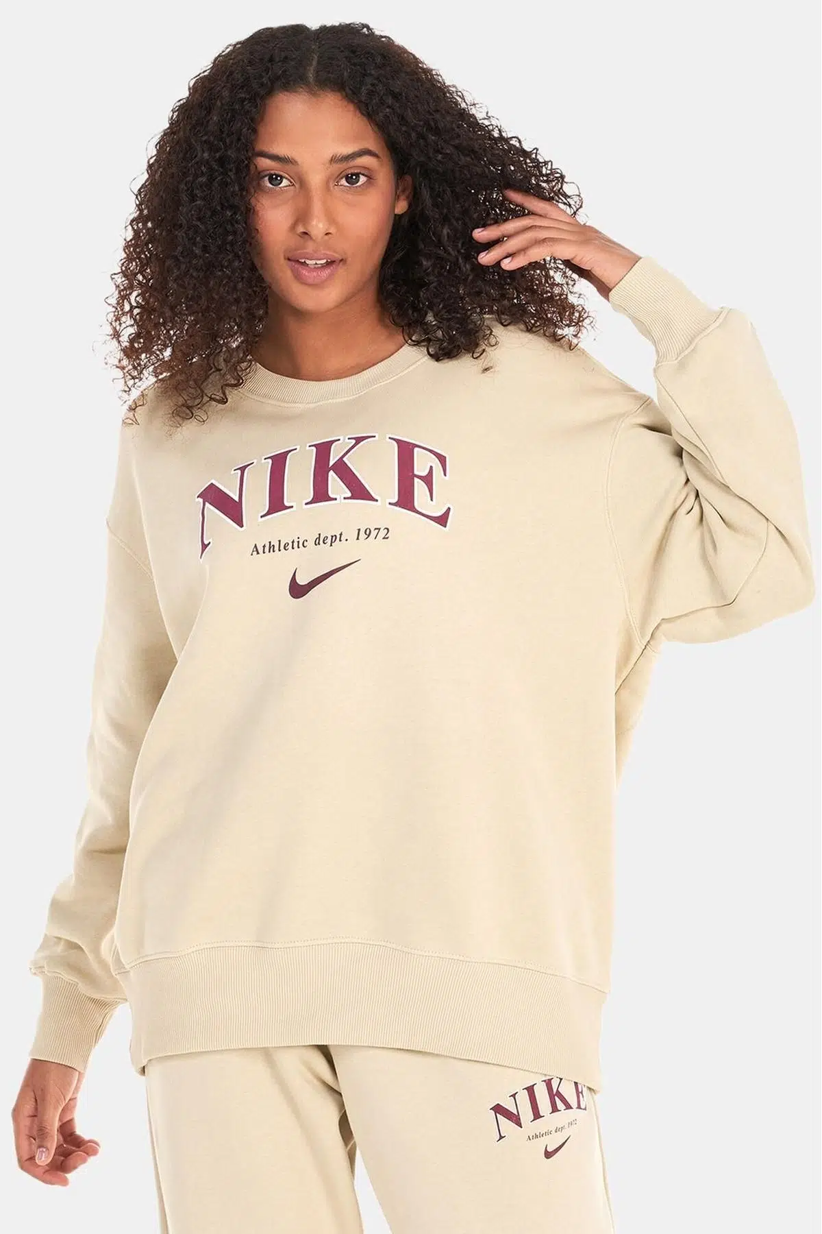 Nike Sportswear Phoenix Fleece Oversize Kadın Sweatshirt Bej