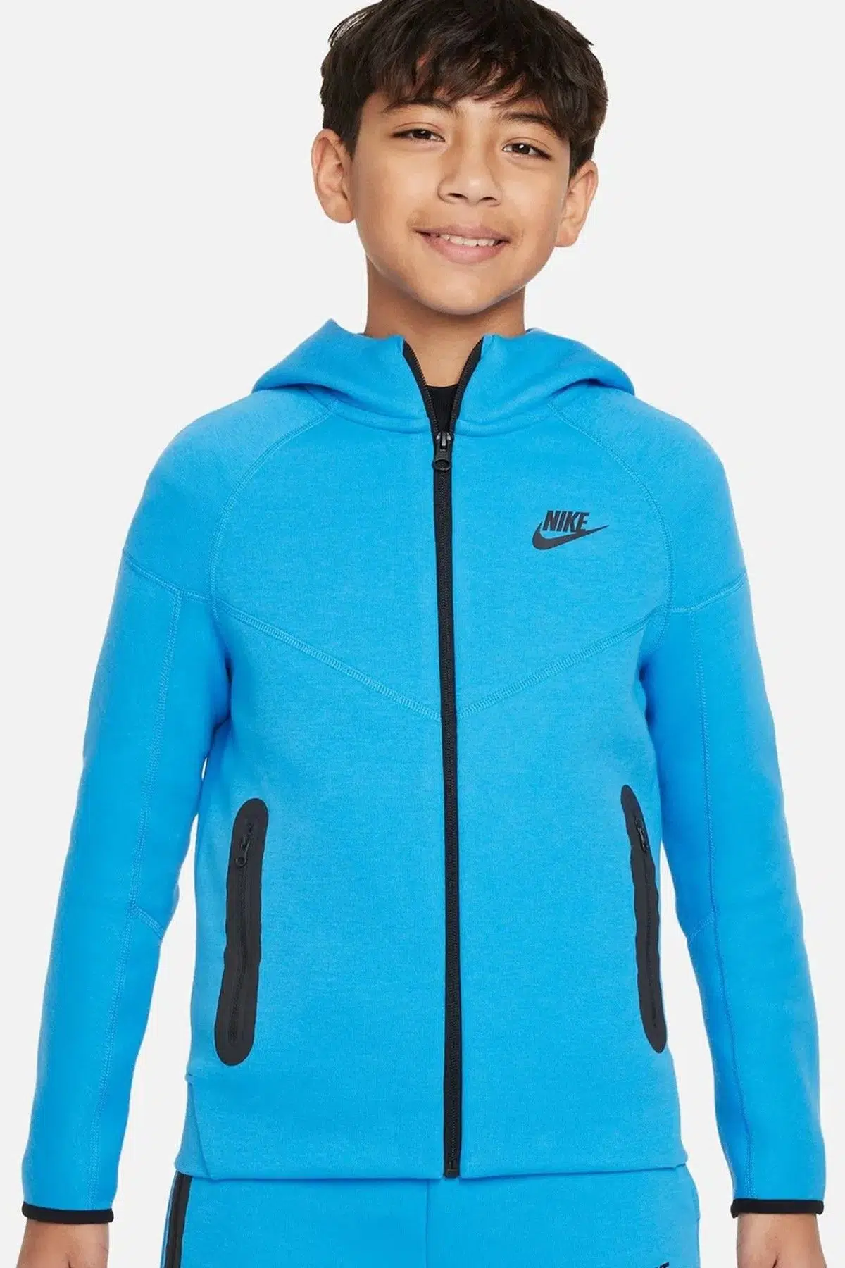 Nike Sportswear Tech Fleece Full-Zıp Hoodie Fermuarlı Kapişonlu Çocuk Sweatshirt Lacivert