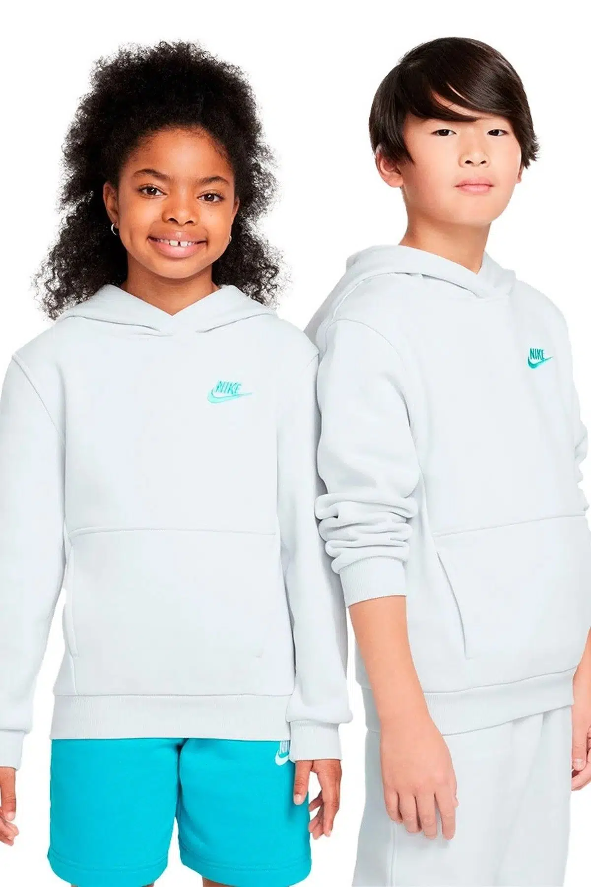 Nike Kids Sportswear Club Fleece Sweatshirt Unisex Çocuk Kapüşonlu Sweatshirt Gri
