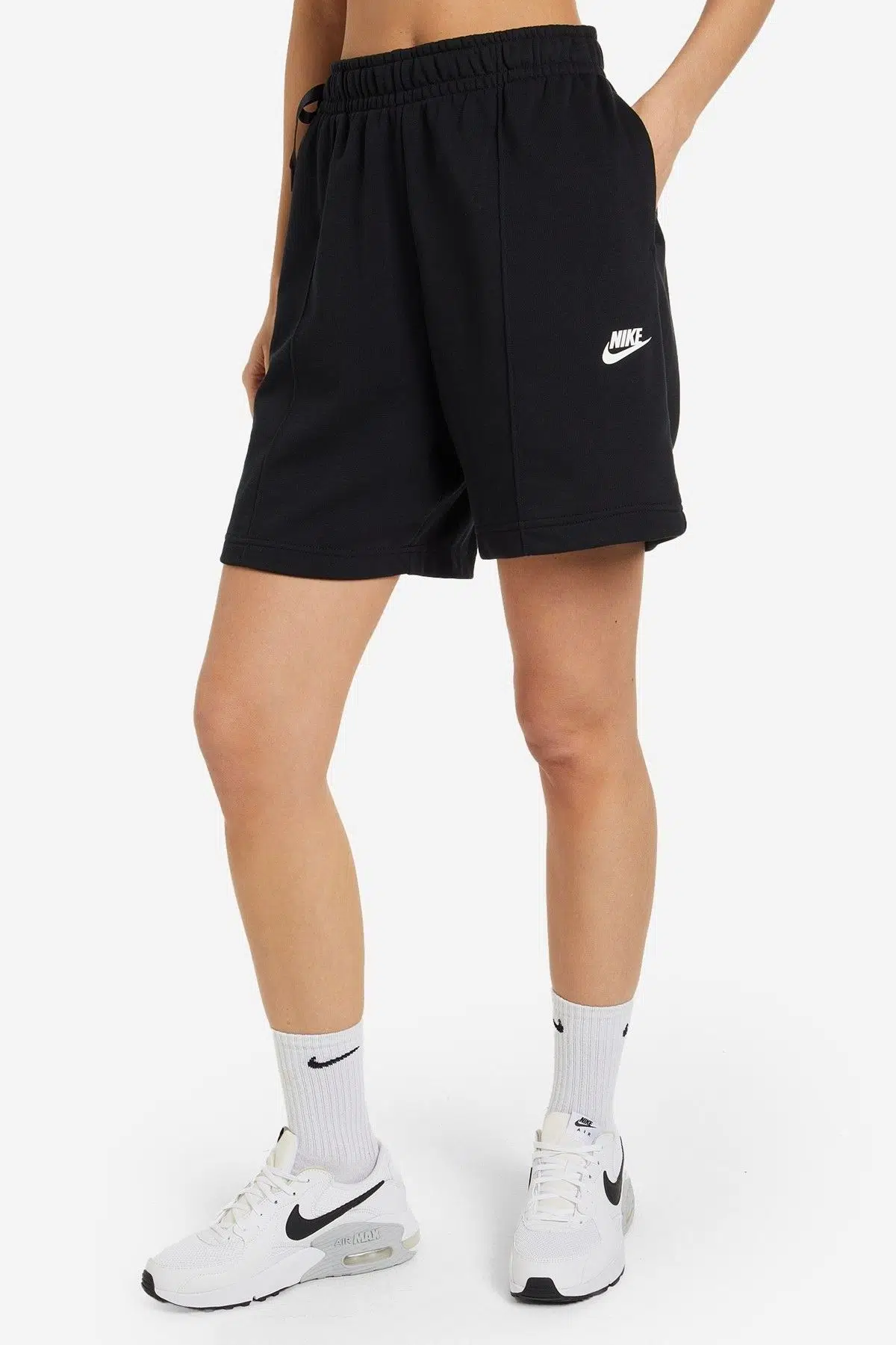 Nike Sportswear High Rise Loose Fit Fleece Dance Shorts Kadın Fransız Havlu Kumaş Bol Kesim Şort Siyah
