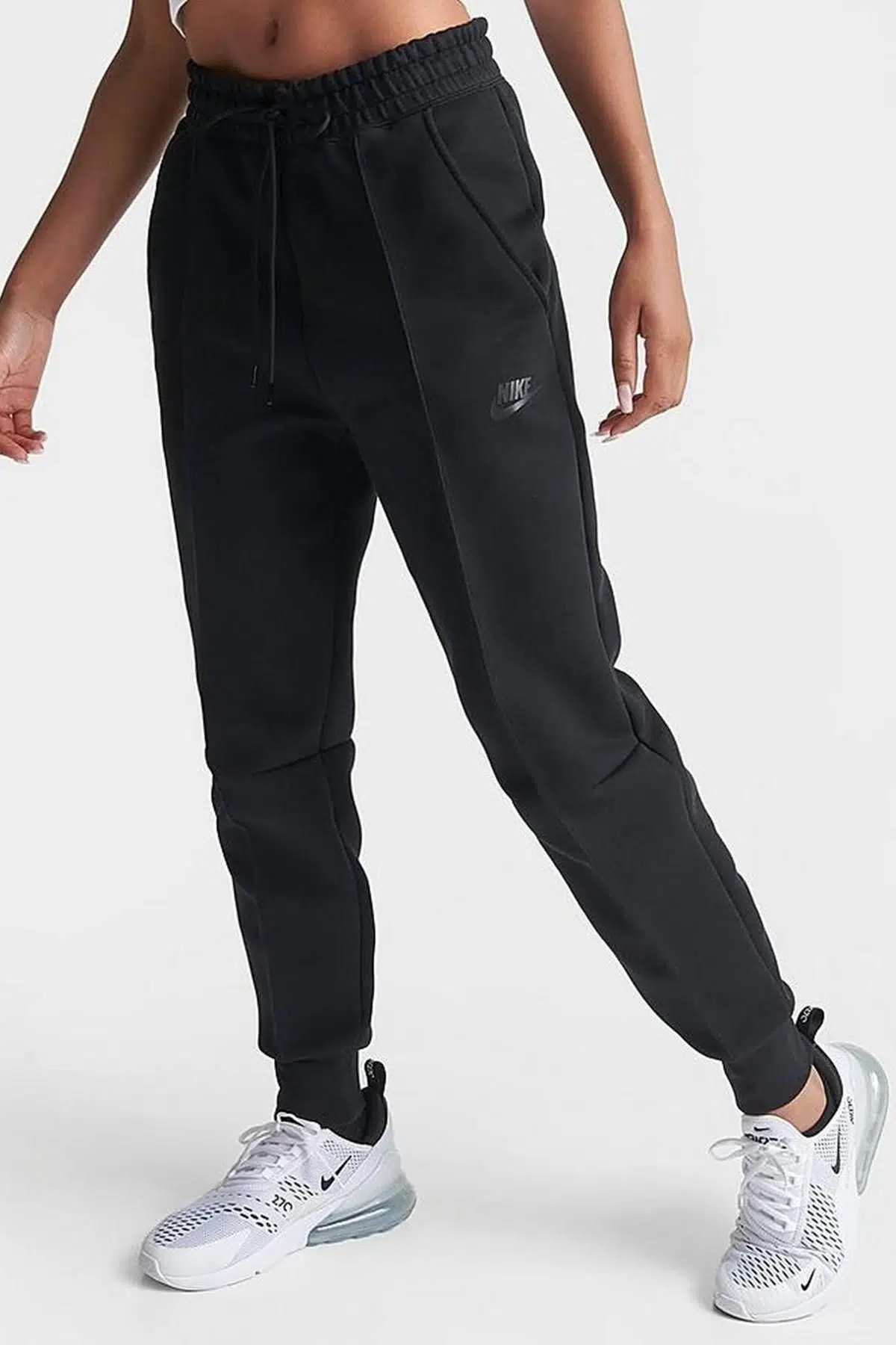 Nike Sportswear Tech Fleece Standart Fit Mid Rise Jogger Black Kadın Eşofman Altı Siyah