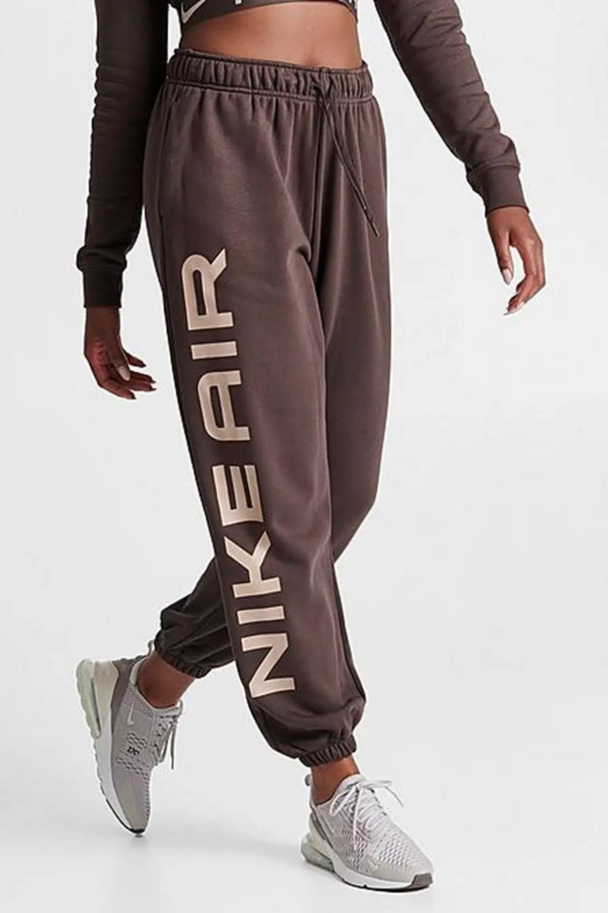 Nike Sportswear Air Fleece Oversize High Rise Jogger Brown Kadın Eşofman Altı Kahverengi