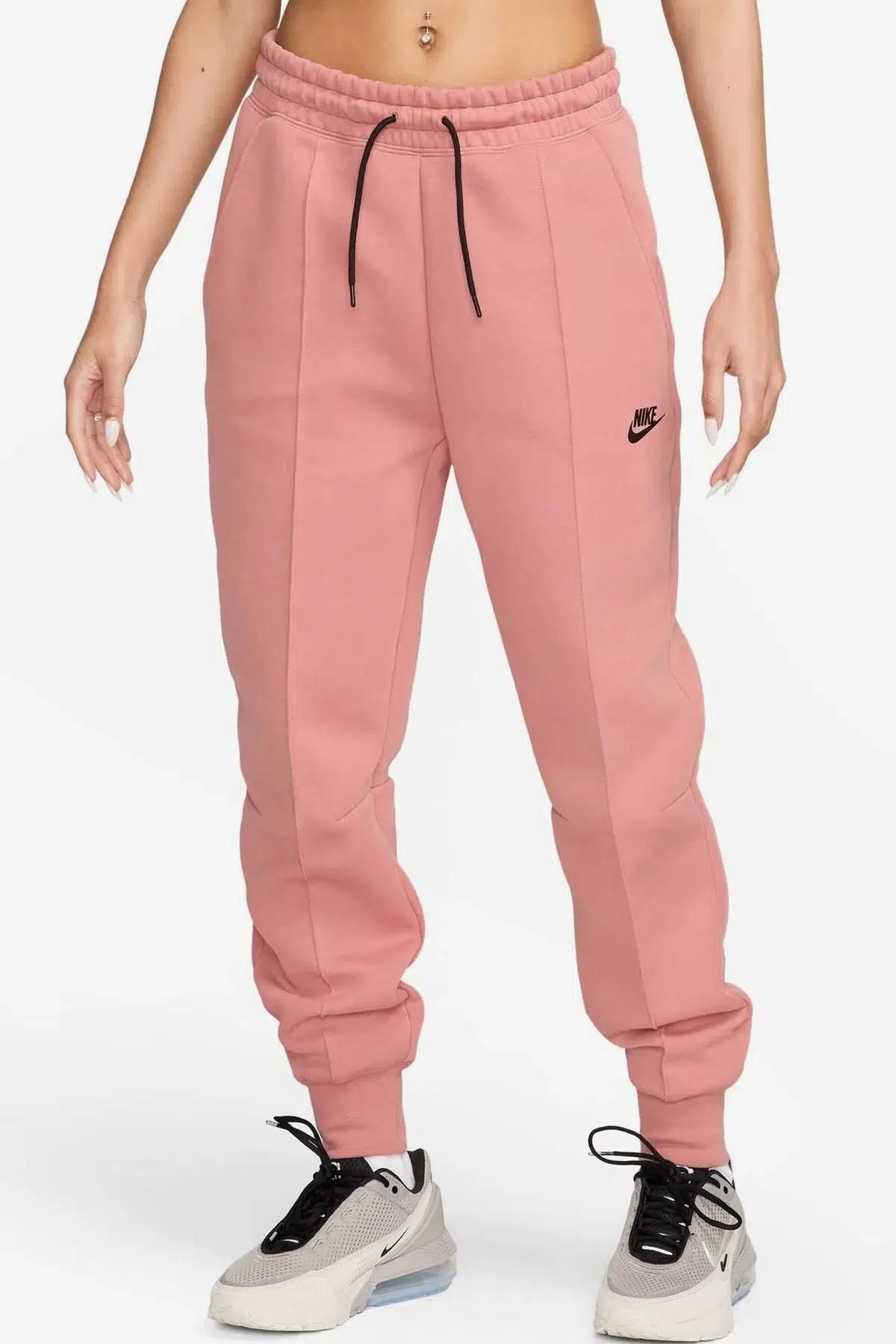 Nike Sportswear Tech Fleece Standart Fit Mid Rise Jogger Kadın Eşofman Altı Pembe