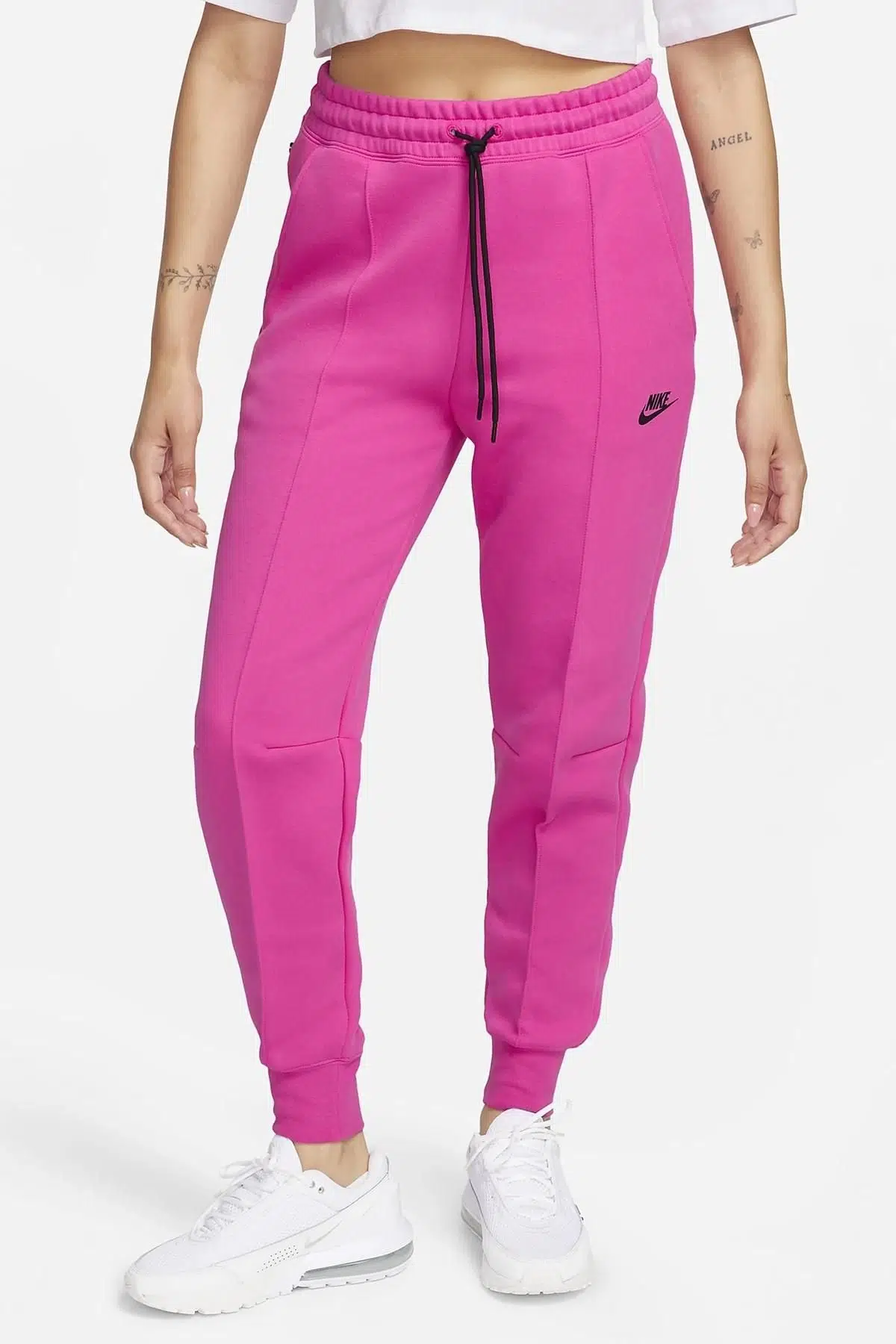 Nike Sportswear Tech Fleece Standart Fit Mid Rise Jogger Kadın Eşofman Altı Fuşya