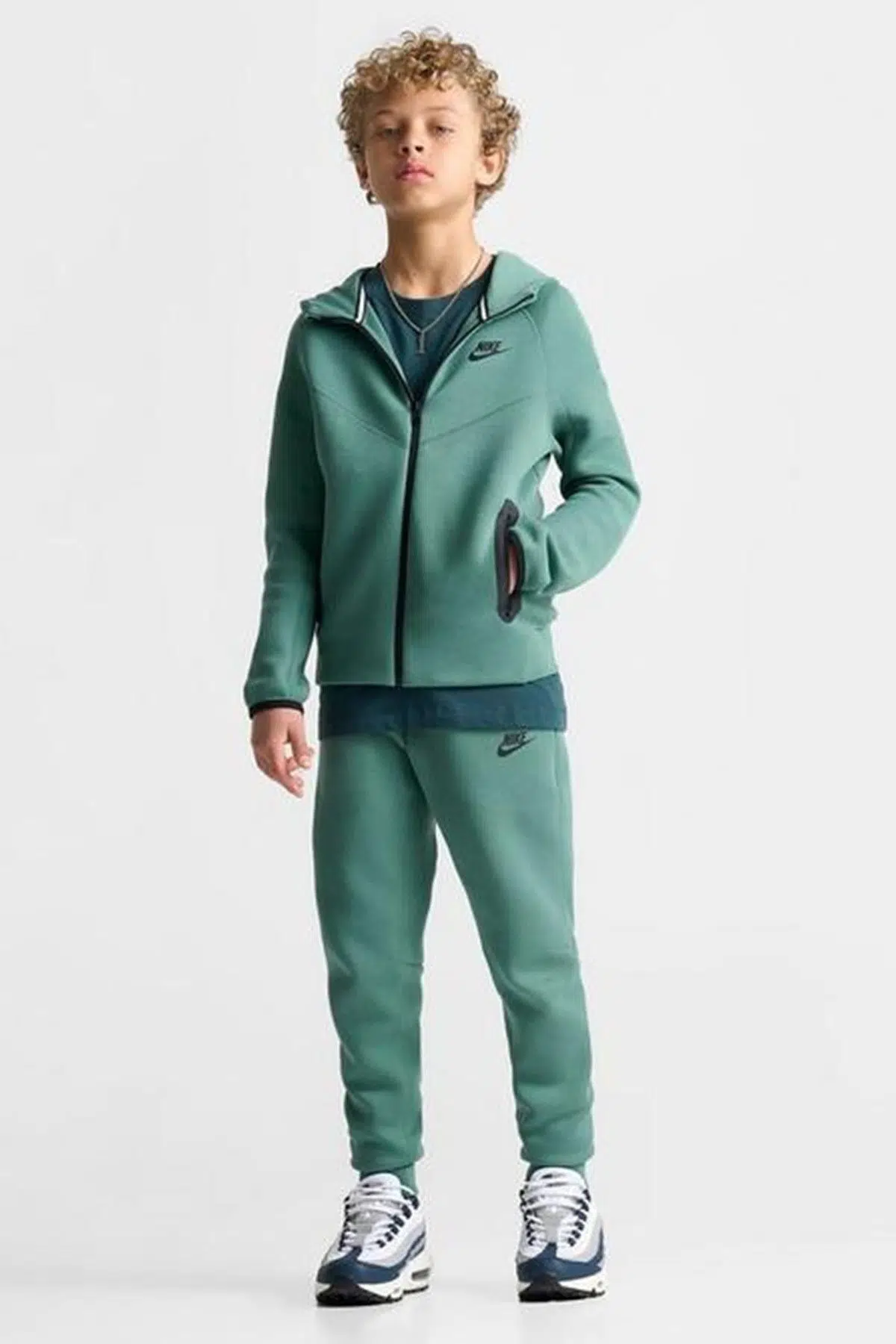 Nike Sportswear Tech Fleece Suit Blue Unisex Çocuk Eşofman Takımı Yeşil