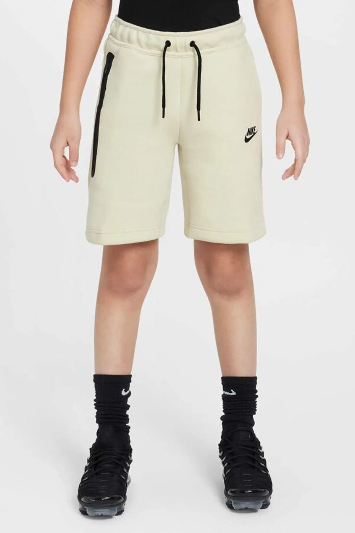 Nike Sportswear Tech Fleece Unisex Kid's Short Çocuk Fermuar Cepli Şort Krem