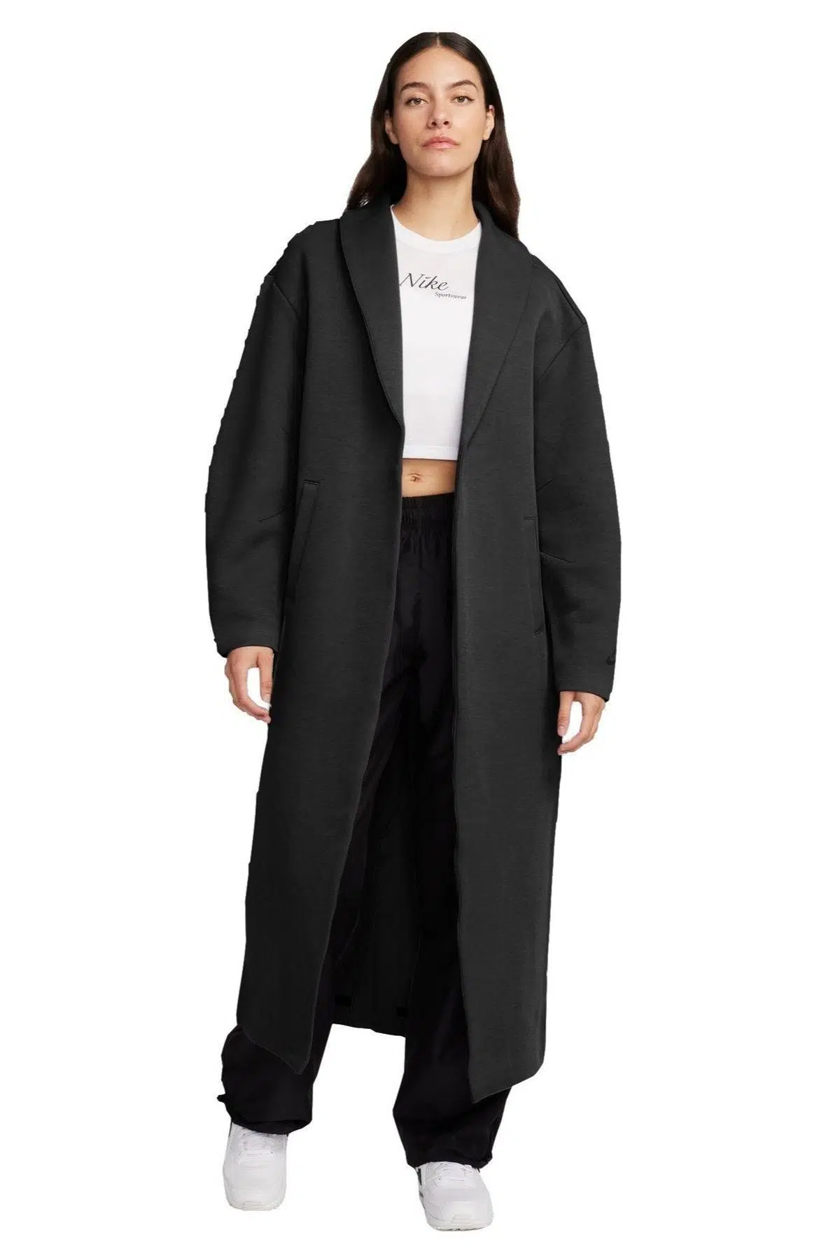 Nike Sportswear Tech Fleece Womens Oversized Duster Jacket Oversize Kadın Uzun Ceket Siyah
