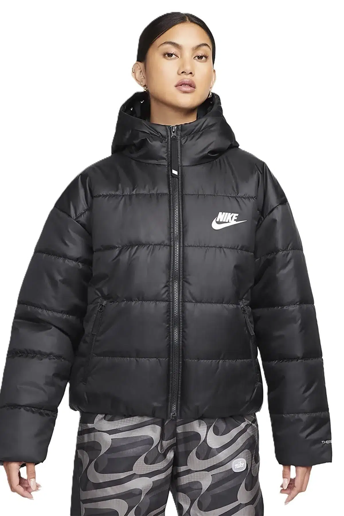 Nike Sportswear Therma Fit Repel Synthetic Fill Jacket Kadın Mont Siyah