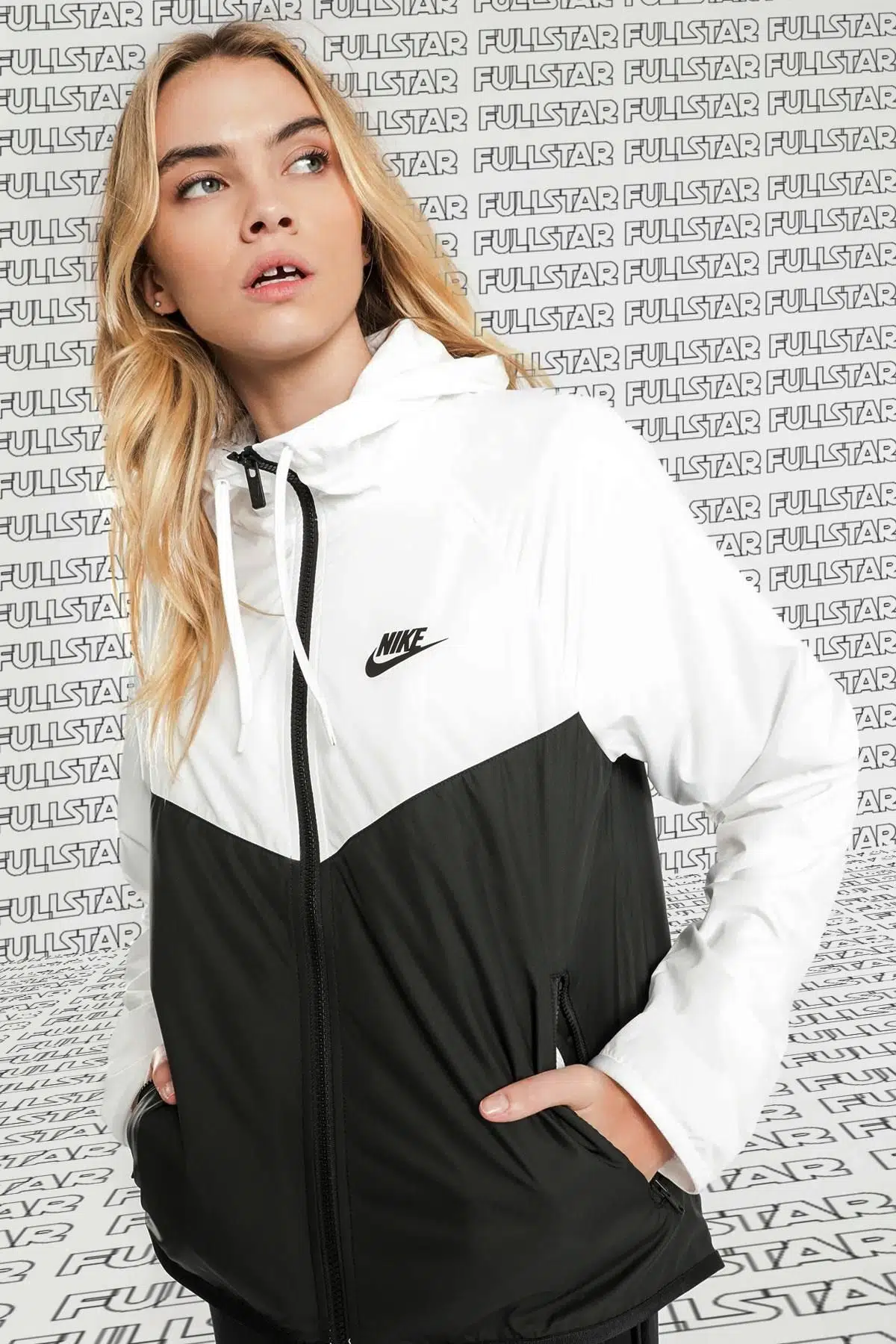 Nike Sportswear Windrunner Womens Jacket Kadın Fermuarlı Spor Ceket Rüzgarlık Beyaz