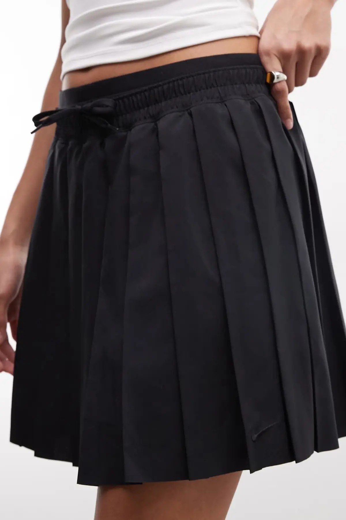 HJ1839-010 Nike Sportswear Womens Chill Knit Ribbed Mini Skirt Fitilli Kadın Mini Etek Siyah