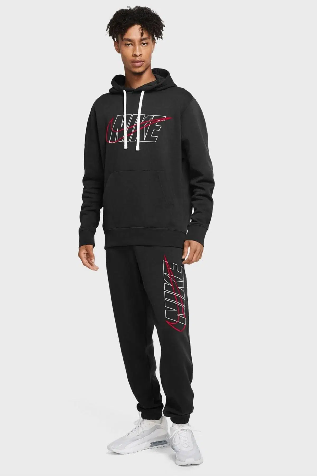 Nike Sportswer Fleece Track Suits Şardonlu Siyah Eşofman Takımı