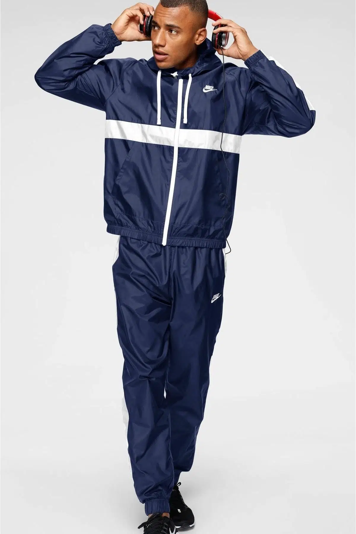 Nike Sportswer Hoxton Woven Loose Fit (Bol Kesim) Lacivert, Beyaz Eşofman Takımı