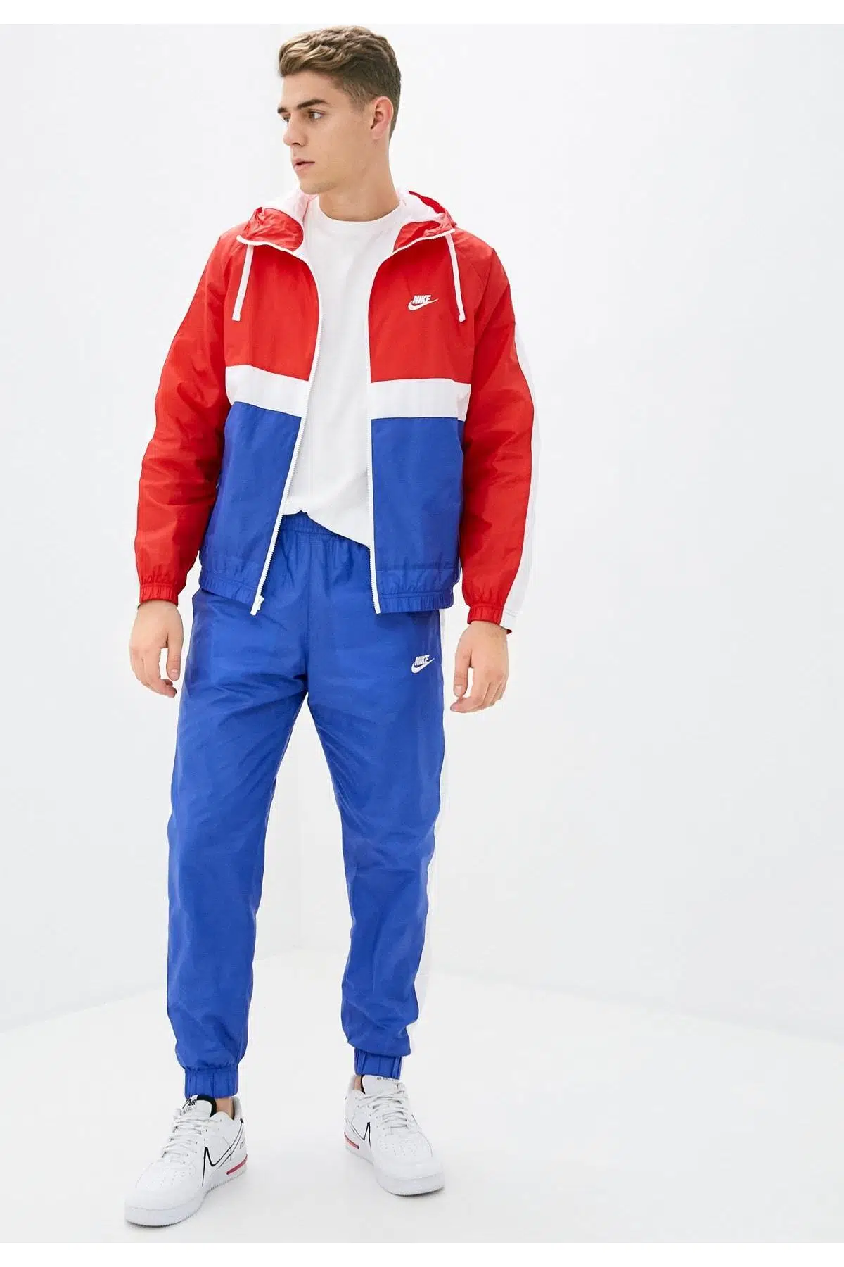 Nike Sportswer Loose Fit (Bol Kesim) Mavi, Kırmızı, Beyaz Eşofman Takımı