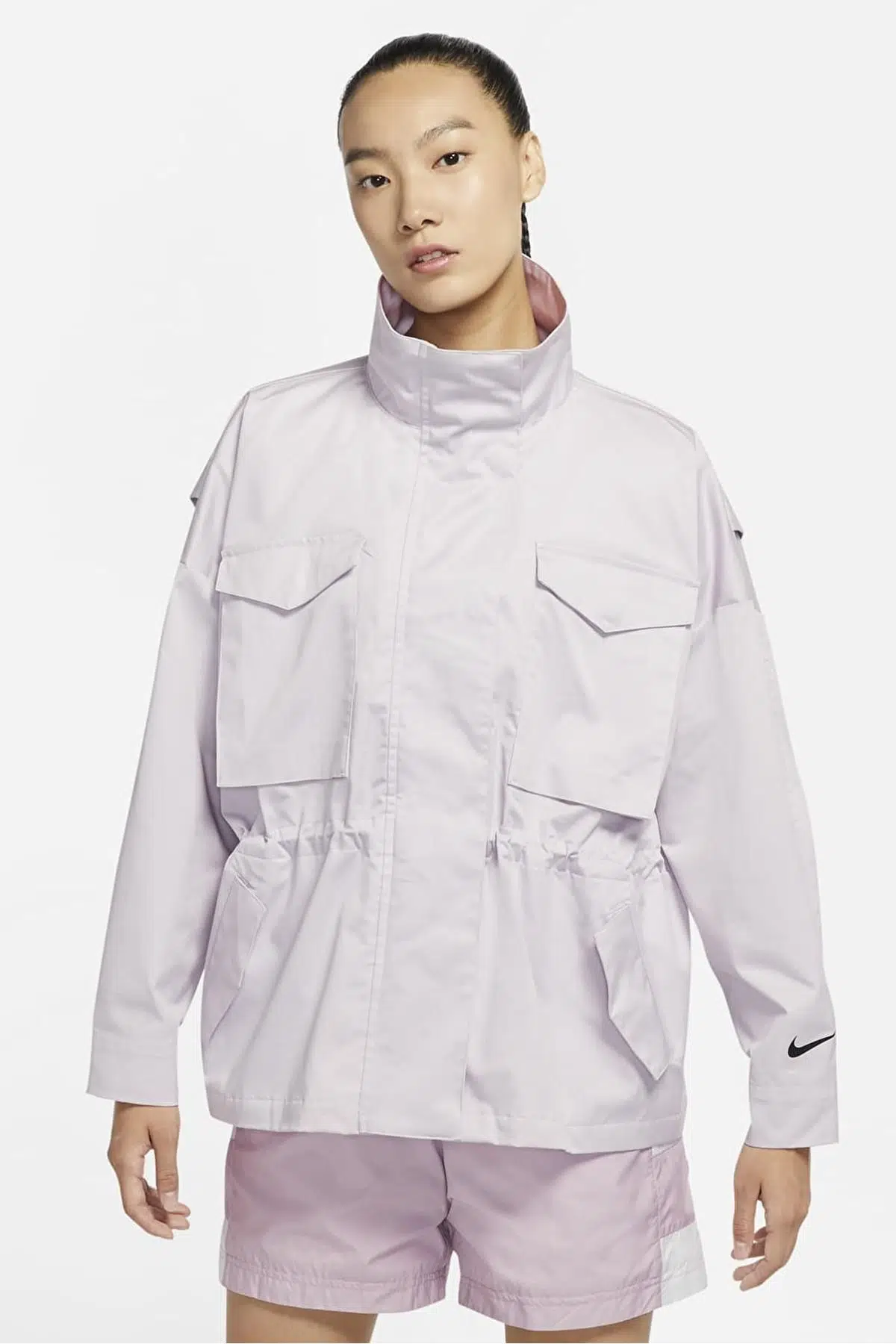 Nike Sportswear Collection Essentials M65 Full Zip Büyük Beden Kadın Ceket Lila