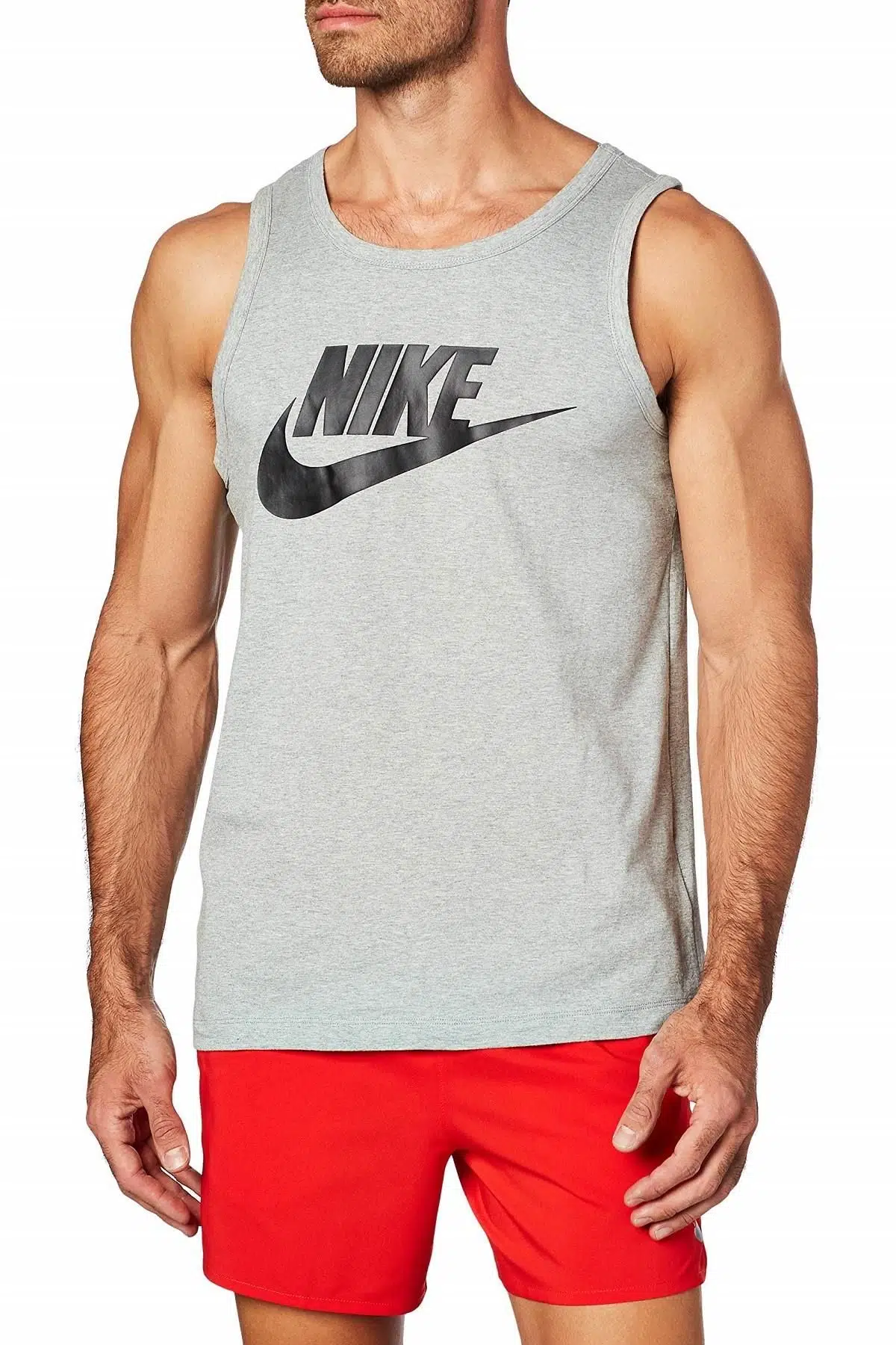 Nike Sportwear Essential Tank Top Nike Swoosh Gri Erkek Spor Atlet 