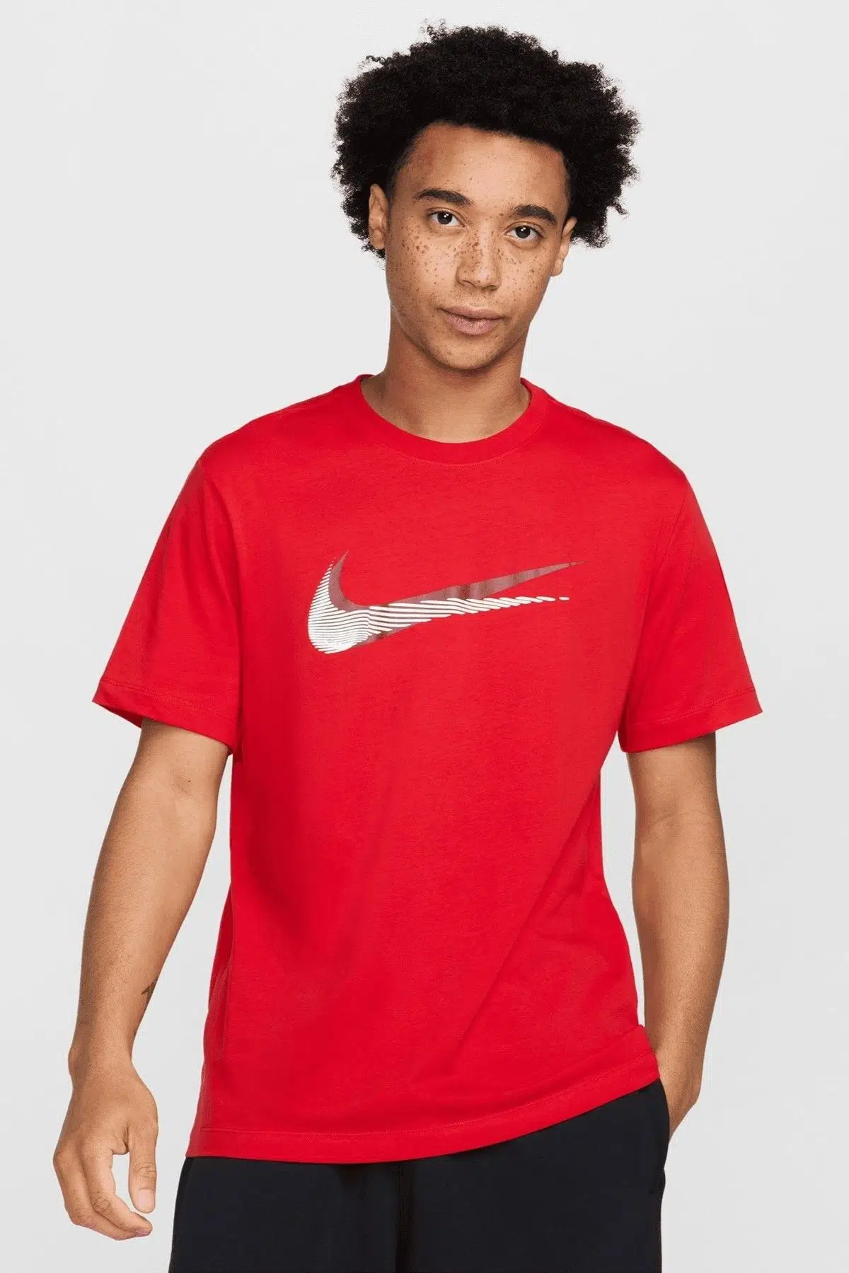 Nike Spring Swish Mens Tee Red Grafik Baskılı Erkek Pamuklu Tişört Kırmızı