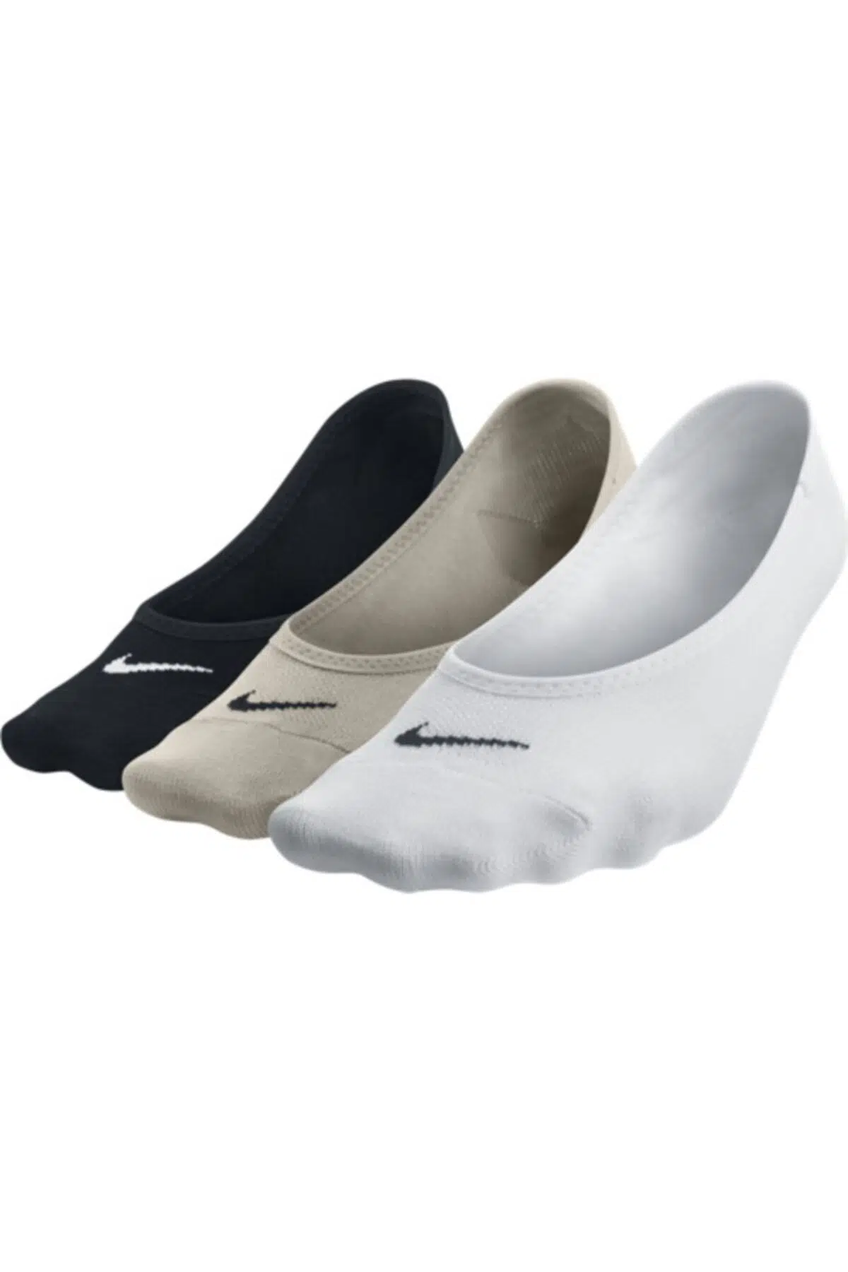 Nike Everyday Lightweight Women's Training Footie Socks 3lü Babet Çorap Beyaz Siyah Bej
